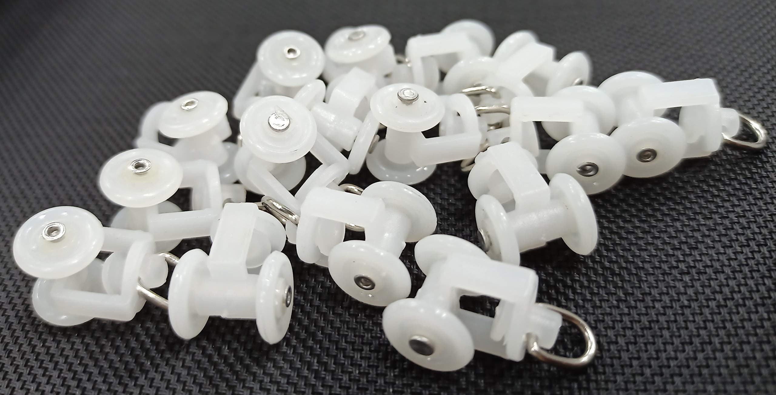FAPBADRI Runners/Sliders for M Track/Curtain Channel - White Colour - 50 Pieces