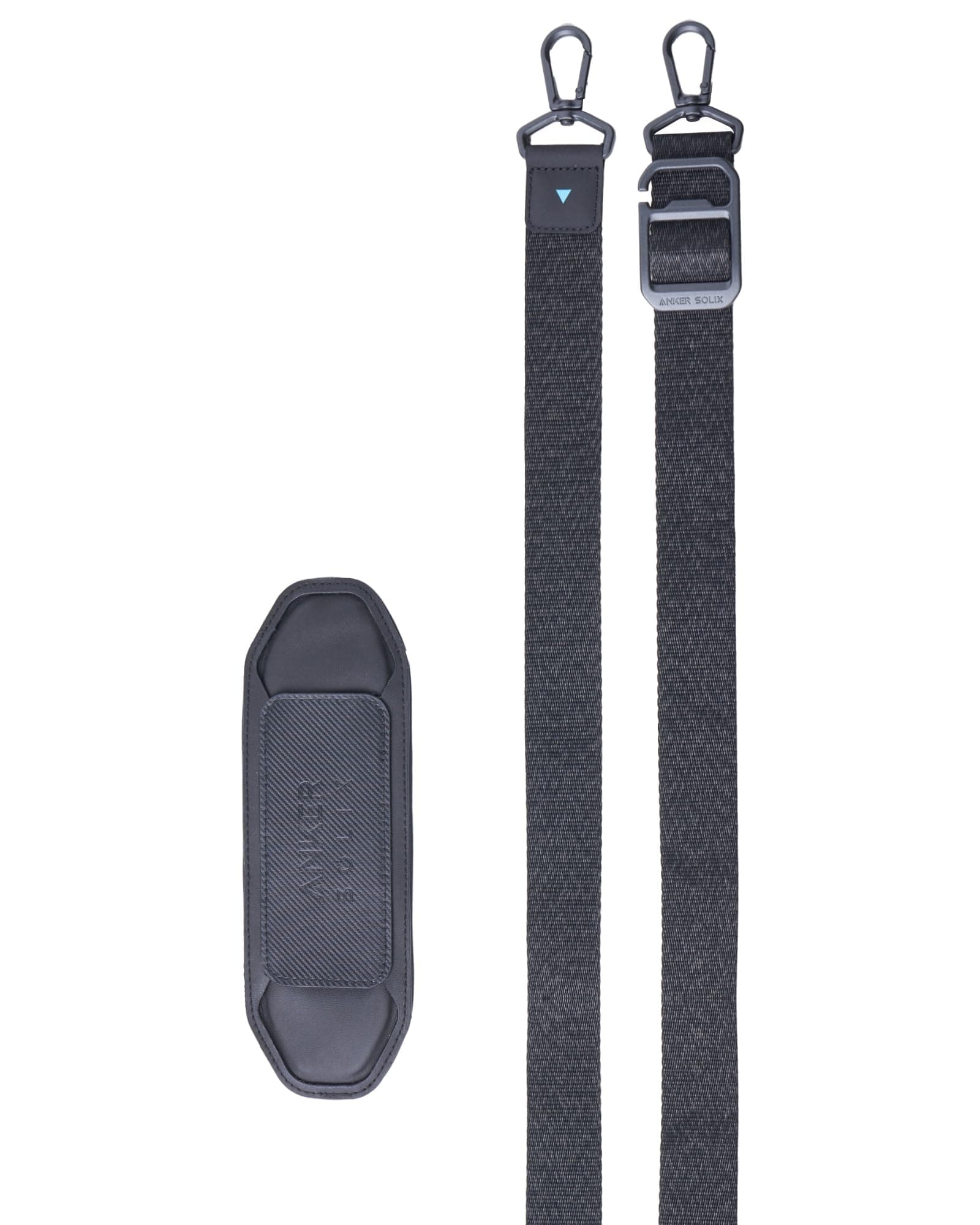 Anker SOLIX Adjustable Strap, Compatible with C300 DC and C300 Portable Power Station, Thick and Soft Nylon, Universal Replacement, Padded Non-Slip Fit with Metal Swivel Hooks, PU Shoulder Pad, Black