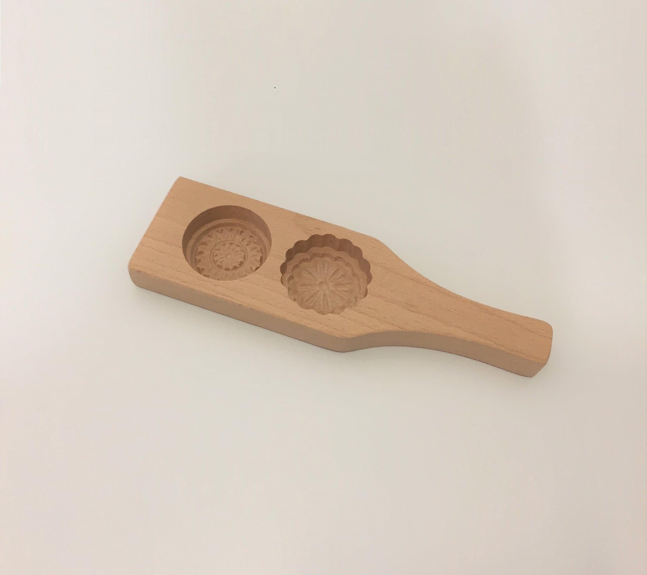 Tredoni Maamul Ridged Pastry Maker Mold - Wooden Moroccan Dough Filling Cookie Tool - 2 Shapes