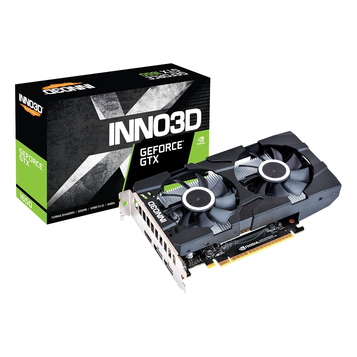 INNO3D pci_e_x16 NVIDIA GEFORCE GTX 1650 Twin X2 4GB GDDR6 128-bit PCI-E 3.0 Gaming Graphics Card - N16502K-04D6