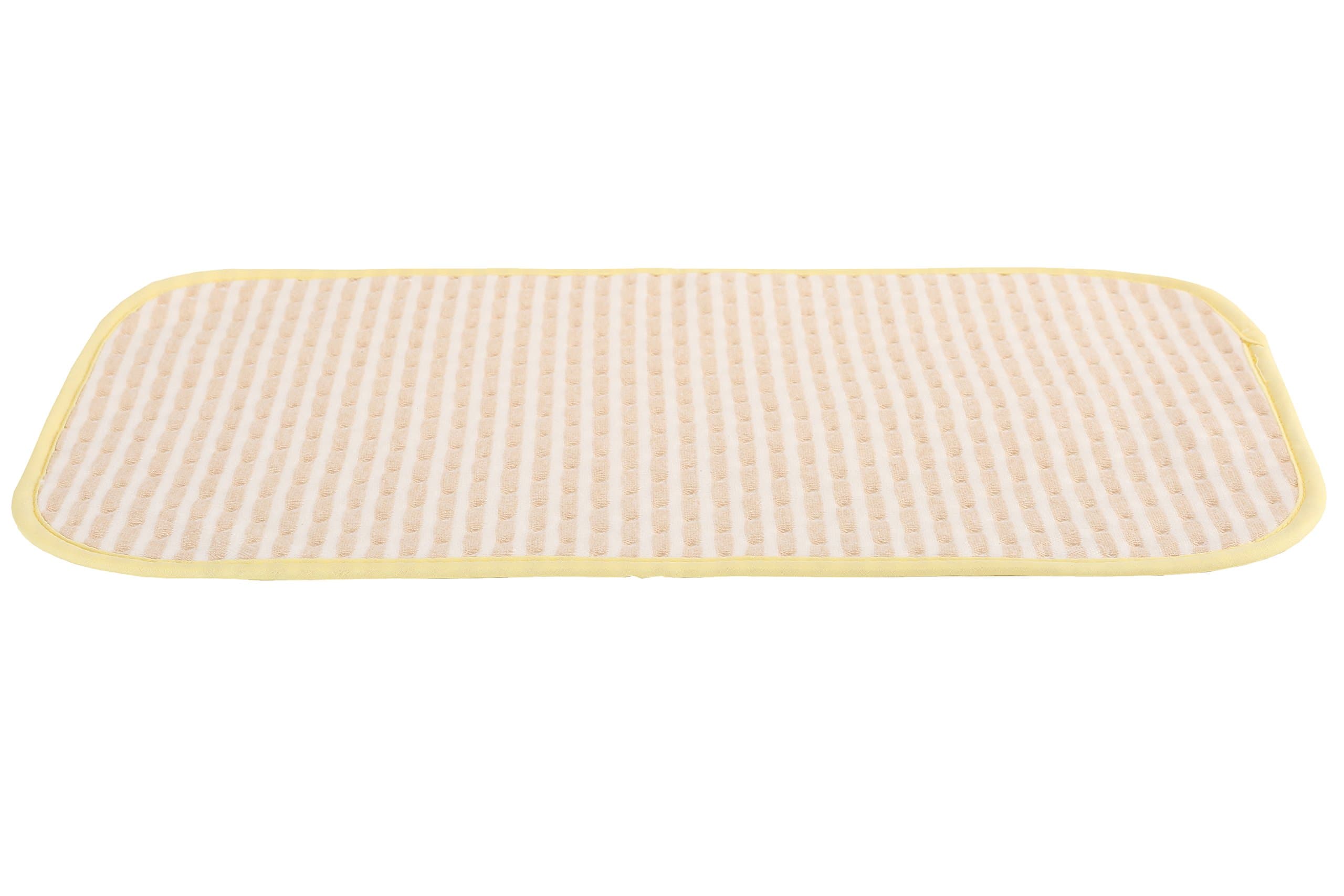 Baby Waterproof Washable Diaper Changing Mat (Brown Striped 11.5x17.5 inch)