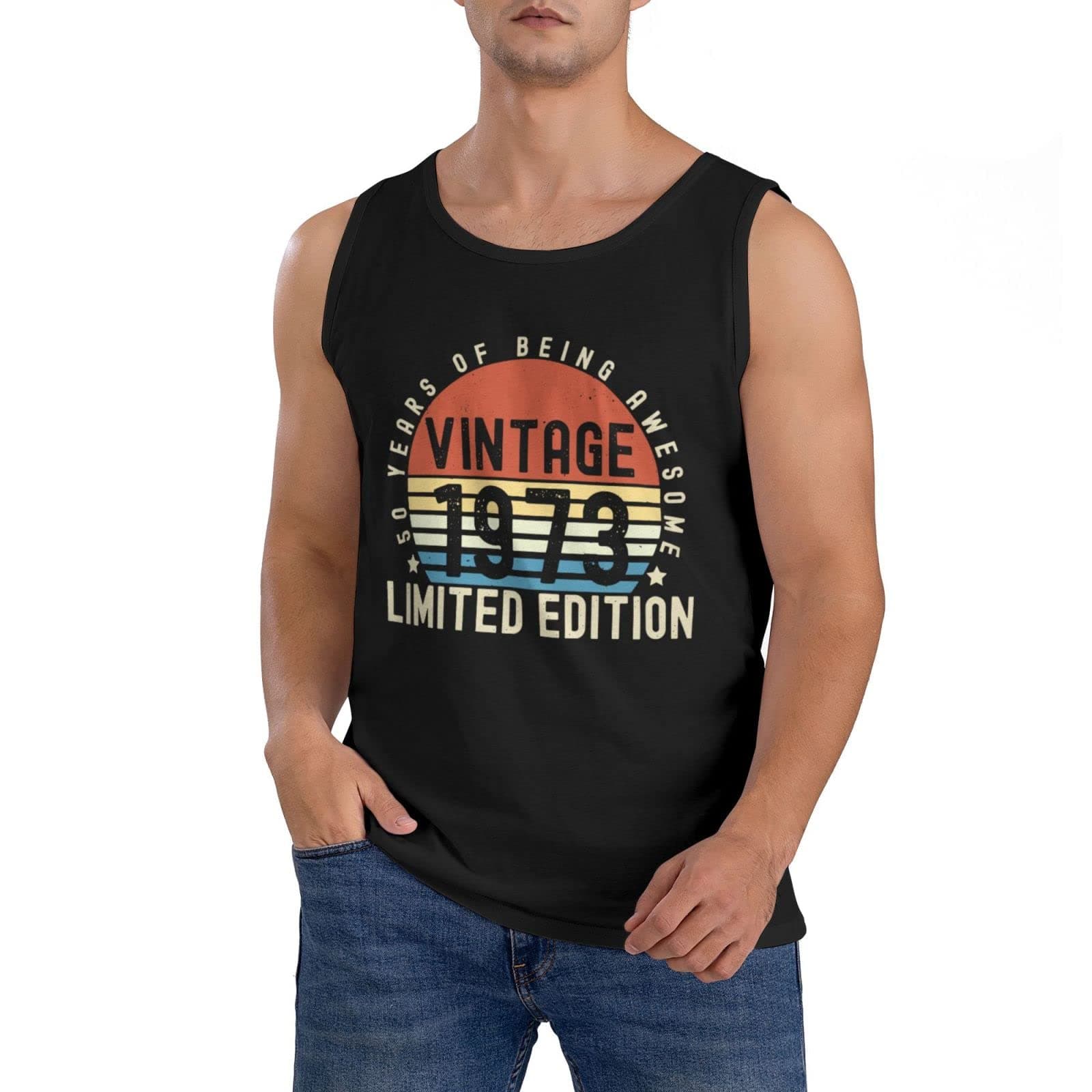 Vintage 1973 Limited Edition Shirt, 50th Birthday Gifts Men, 50 Year Old Tank Top Tee S-3XL