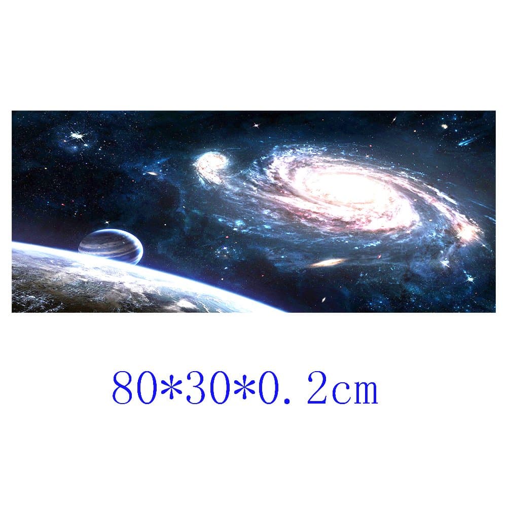 Extended Gaming Mouse Pad, Aimetech Extra Large Desk Mat and Keyboard Pad with Rubber Base 80x30, Galaxy