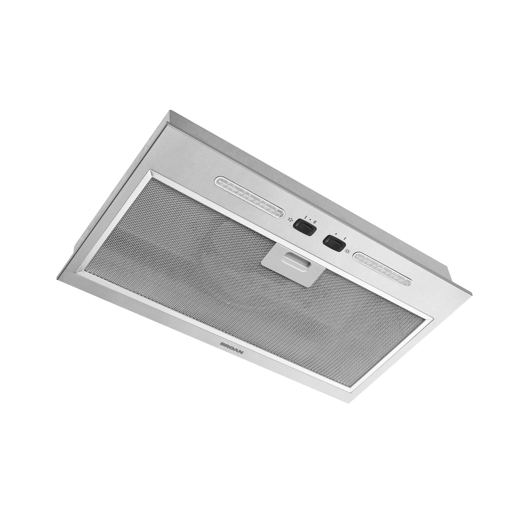 Broan-NuTone PM250SSP Stainless Steel Elite 20.5-inch Custom Power Pack Range Hood Insert with 2-Speed Exhaust Fan and Light, 300 Max Blower CFM