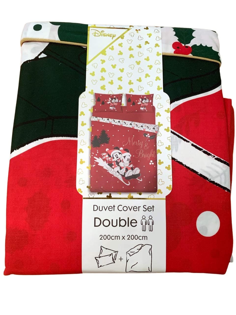 Primark Limited Mickey Mouse Minnie Merry and Bright Christmas Duvet Cover Set Disney