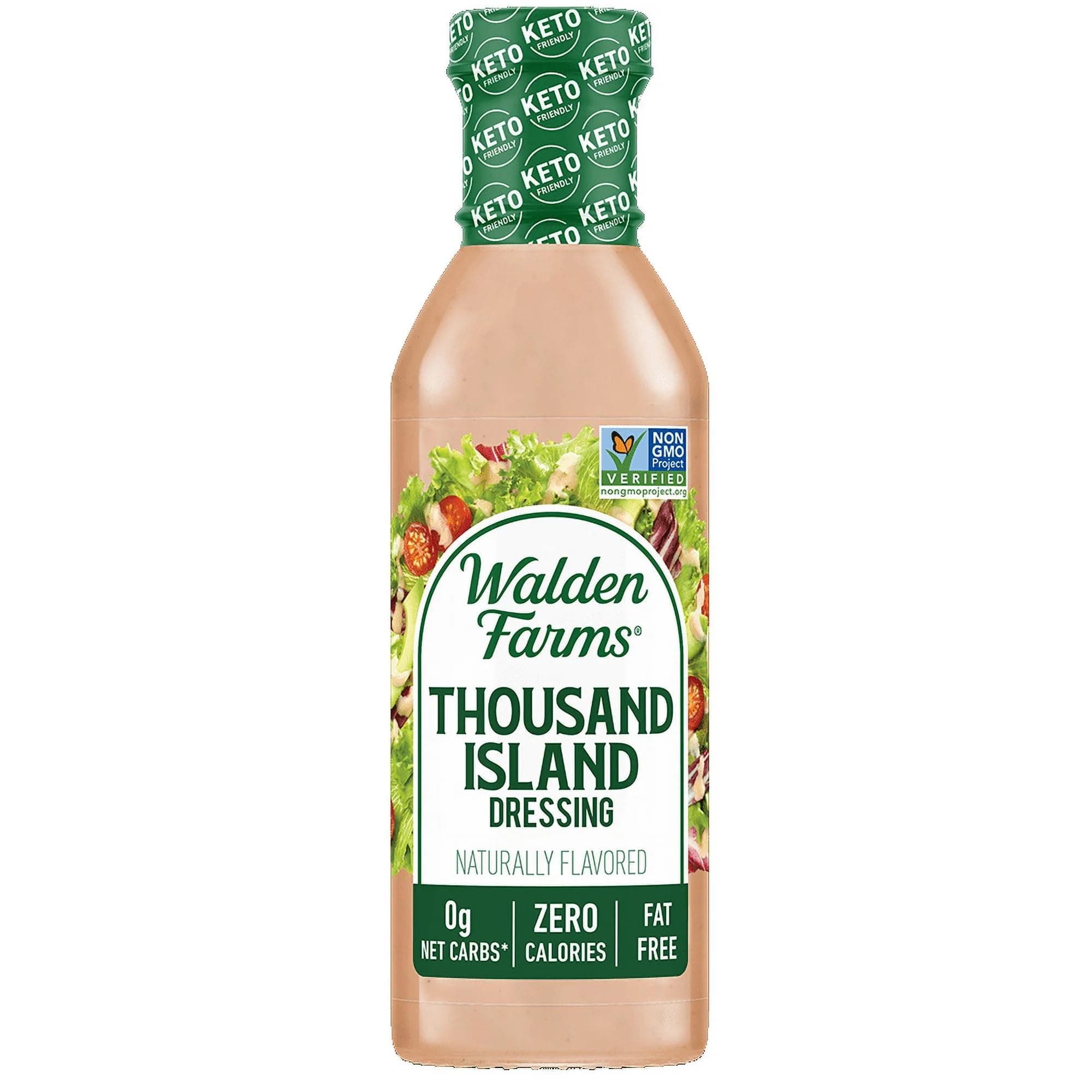 Walden Farms Thousand Island Dressing - Calorie-Free, Gluten-Free, Low Carb, Keto-Friendly, Sugar-Free, Dairy-Free Creamy Thousand Island Flavor - 12 oz Bottle