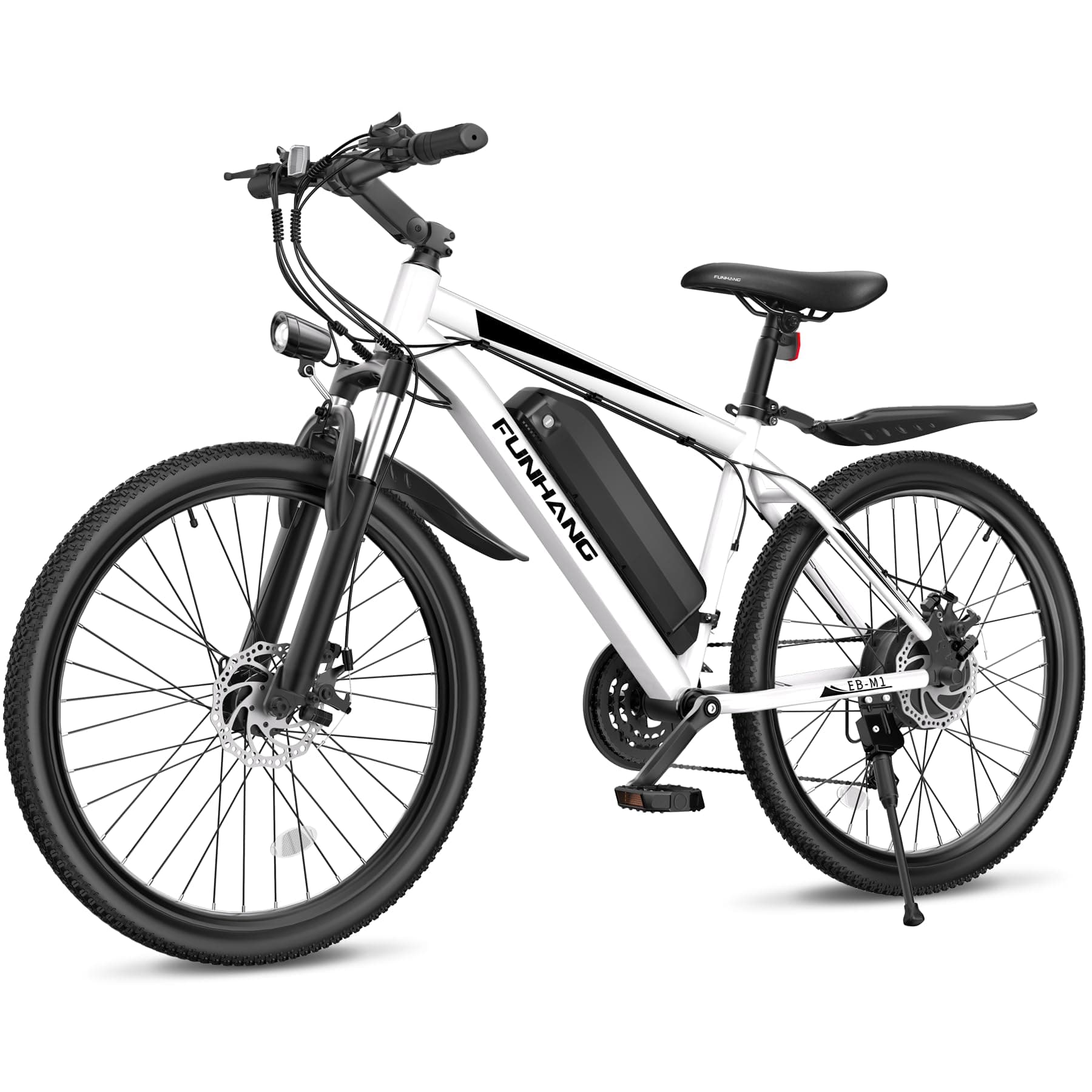 Electric Bike for Adults, 26'' 750W Peak Ebike, Up to 50 Miles 21.7MPH Electric Mountain Bike with 48V 374.4WH Removable Battery, Adjustable Stem, Fenders, Lockable Suspension Fork, 21-Speed