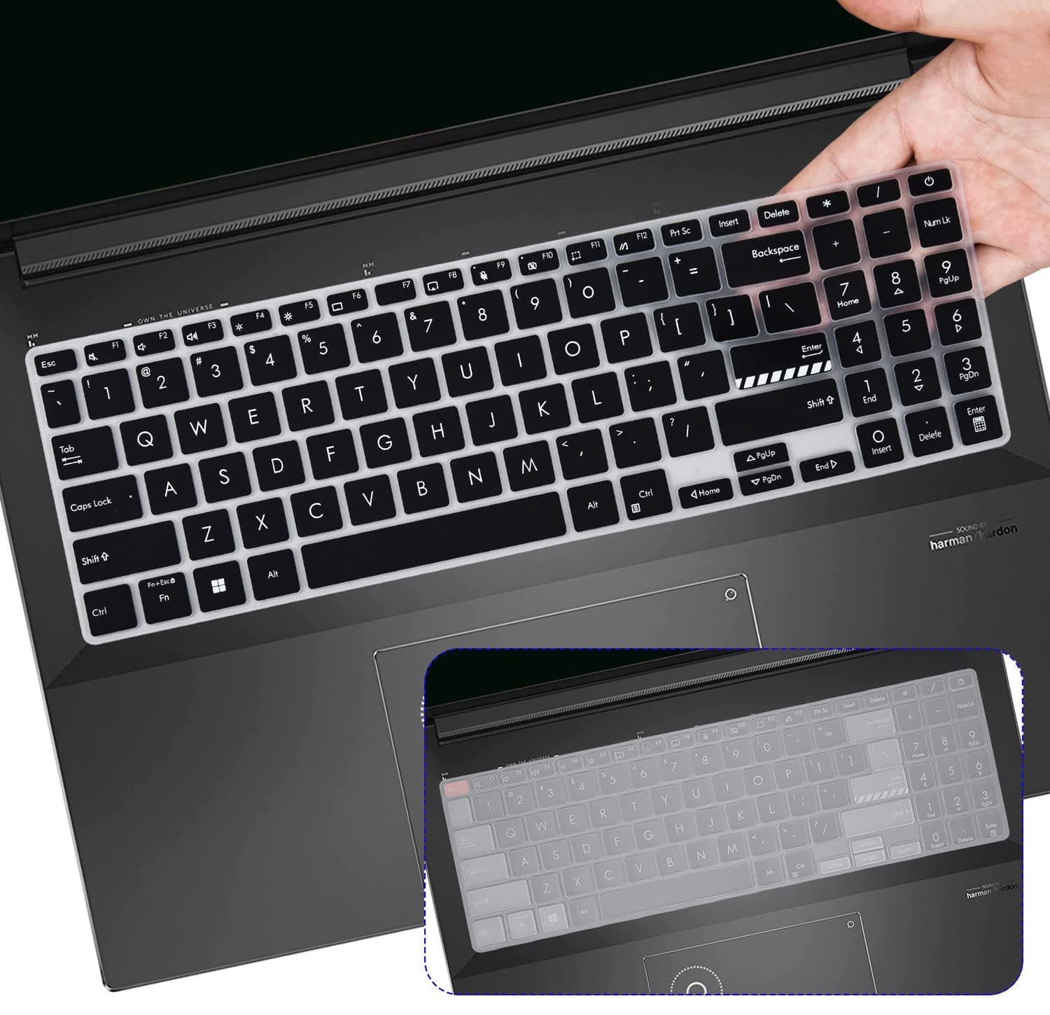 2PCS Keyboard Cover for ASUS VivoBook 16X 16 F1605 F1605VA M1605 F1603 M1603 X1603, VivoBook Pro 16X OLED K3605 K6602 N7601 TN3604,VivoBook 15 15.6 K3502 M3502 M1503 K6501, Zenbook 15 Q539ZD UM3504