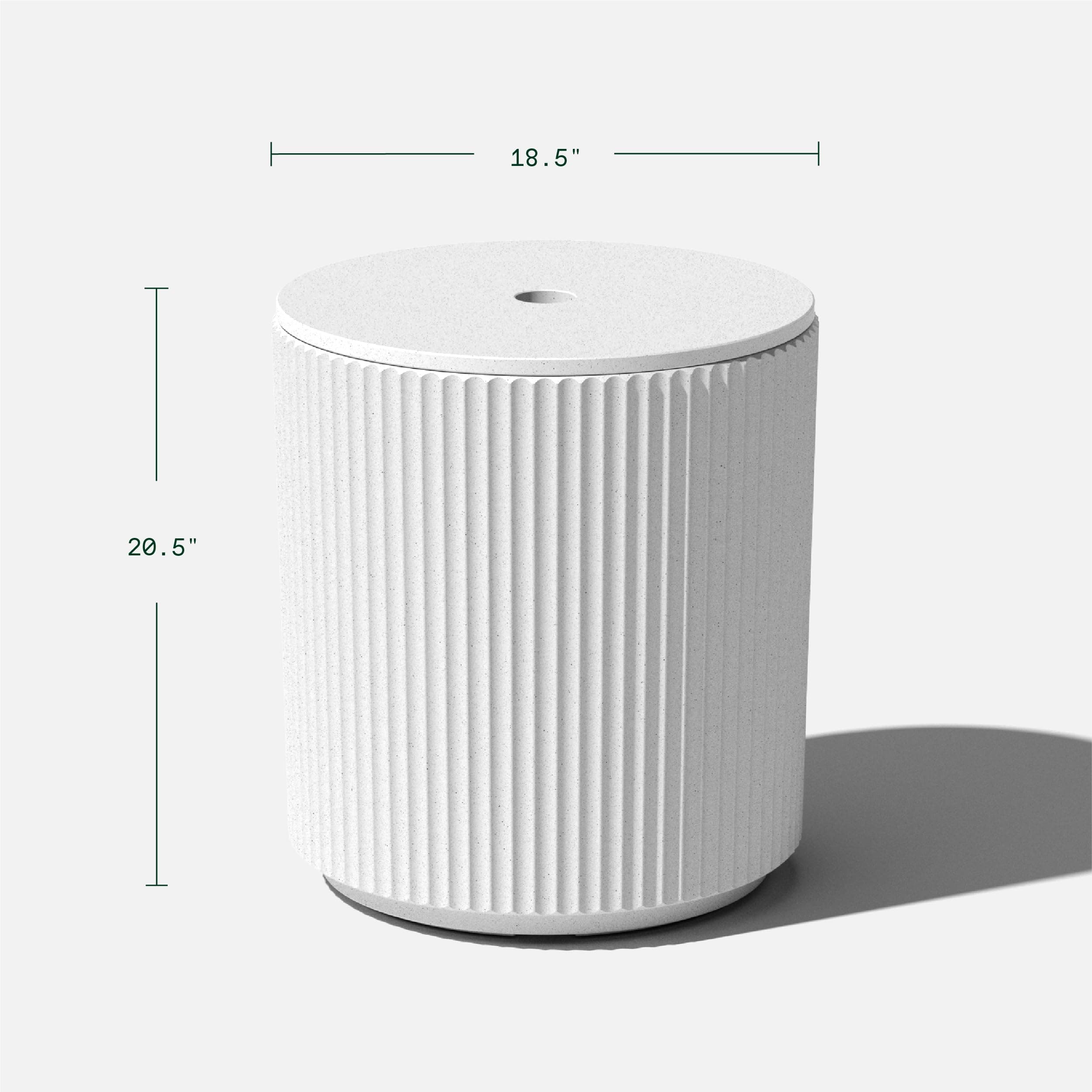 Veradek 傘サイドテーブル - 屋外パティオテーブル 傘穴付き ポーチ/パティオ用 | 丈夫なプラスチックコンクリート素材 & 組み立て簡単 | モダンなコーヒー ピクニック プールサイドテーブル