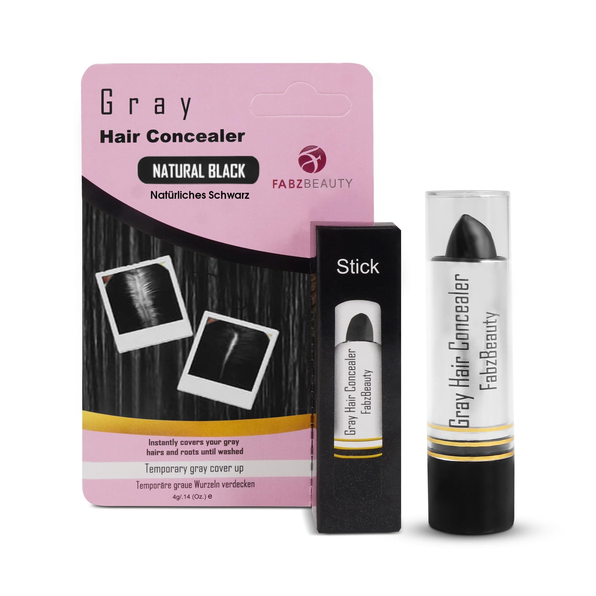 Root Touch Up Stick for Women & Men | Easy Hair Root Colour Touch Up for Grey Coverage, Long-Lasting Hair Colour with Magic Retouch, Natural & Quick Application (Natrual Black)