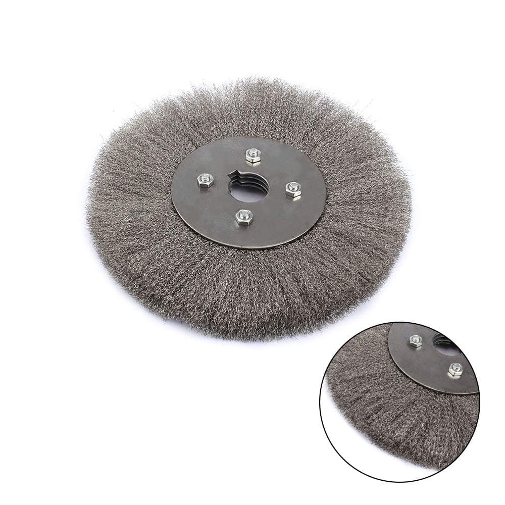 Stainless steel 0.15mm Crimped Wire Wheel Brush 8" Diameter x 1" Hole Diameter For Metal Derusting Polishing Power Tool