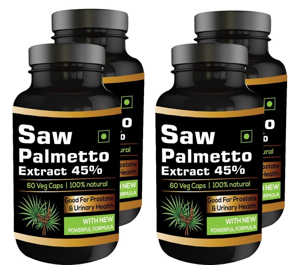 Saw Palmetto Extract (Serenoa Repens) 45% Extract 60 veg 450mg capsules (pack of 4)