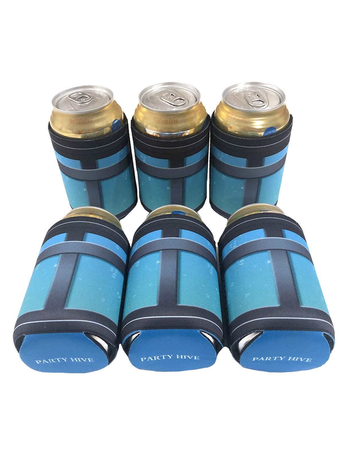 Party Hive 6 Pack Chugger Jug Soda Can Sleeves - Video Game Party Favor Decorating Supplies