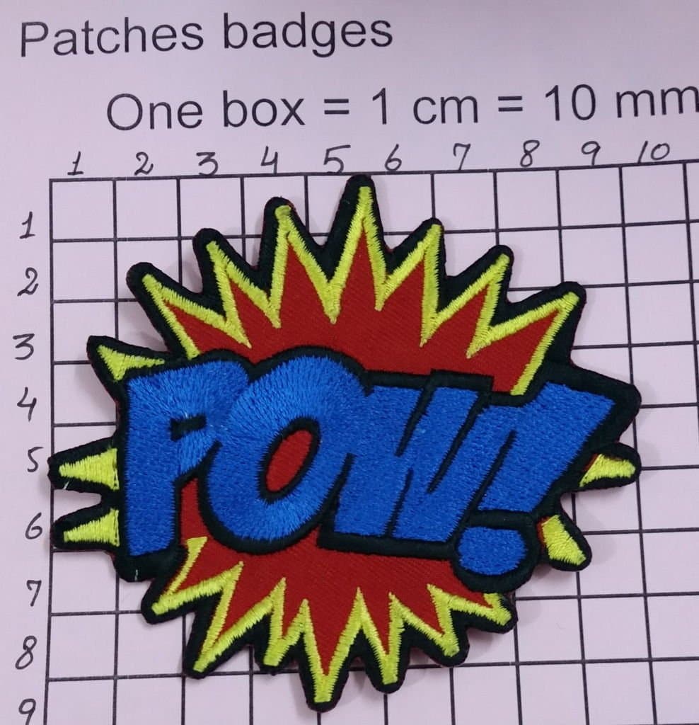 POW Embroidered Iron On / Sew On Patch Bag Badge Batman Superman Spiderman Comic Word