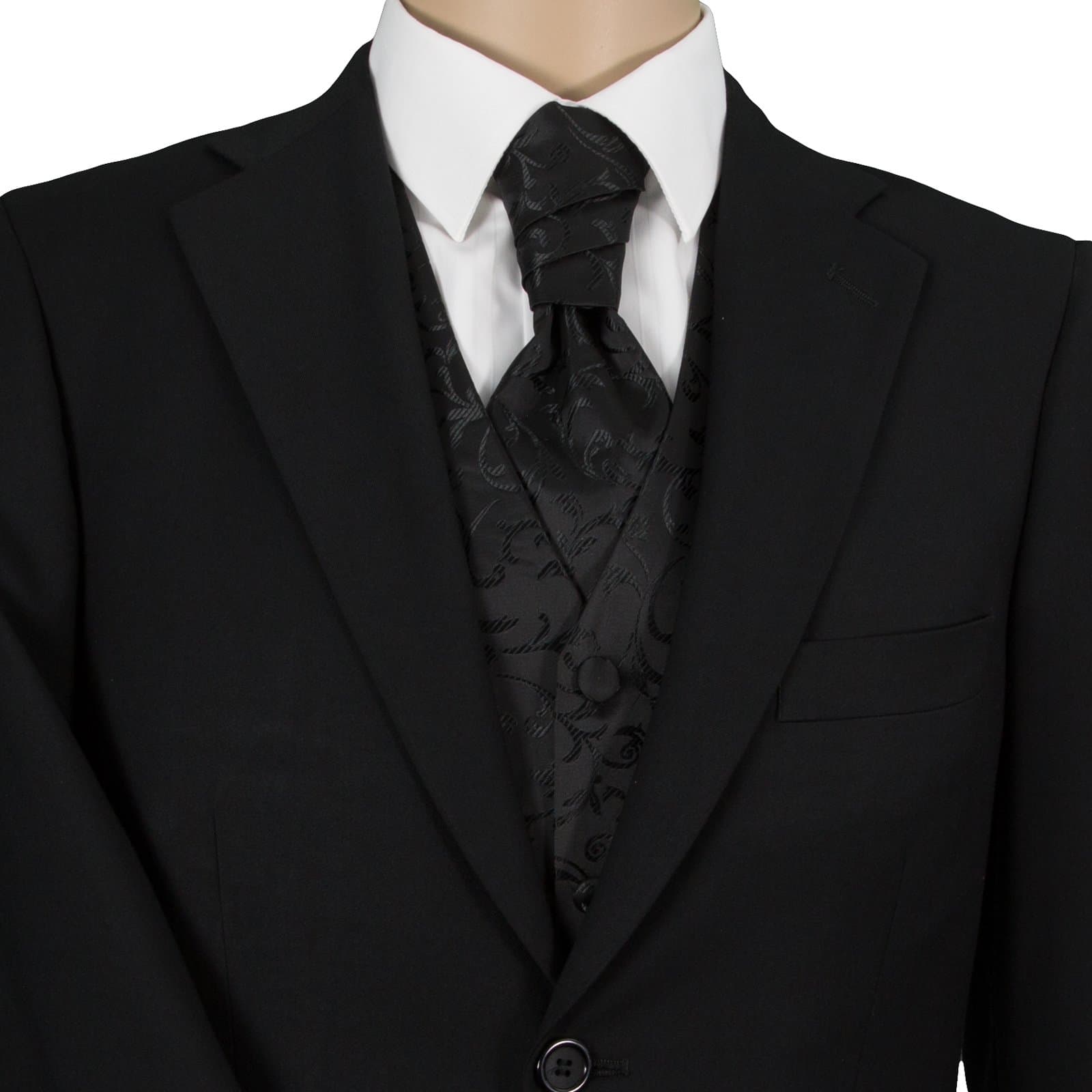 GASSANI MACARIO Pretied Adjustable Ascot Tie Cravat & Pocket Square