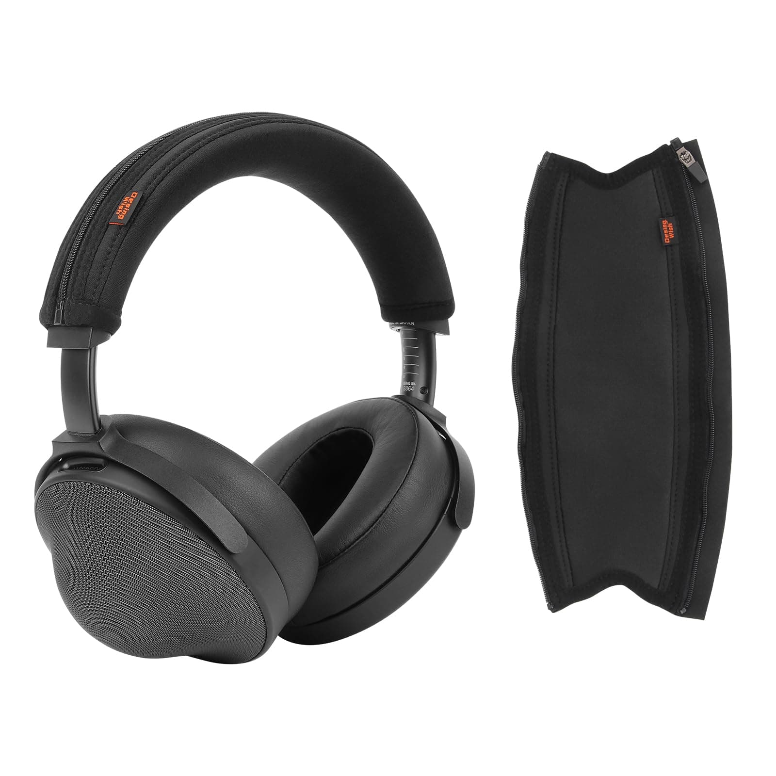 Desing Wish MDRZ1R Protective Headband Cover Compatible with Sony MDR-Z1R Headphone Thicker Sports Fabric Replacement Headband Cushion Pad Cover Black