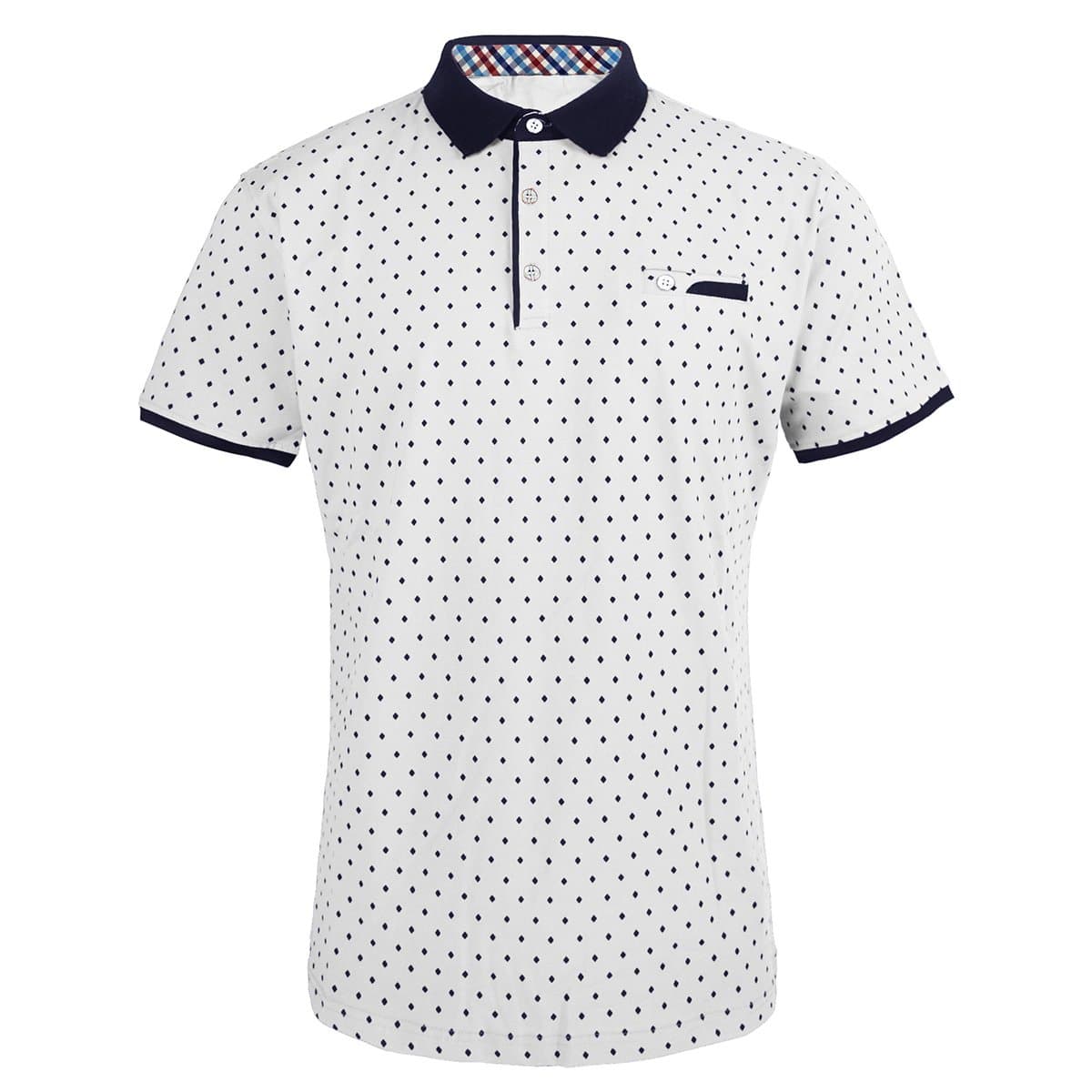 Mens Cotton Slim Fit Polo Shirts for Men Short Sleeve Breathable Turn Down Collar Classic Golf Shirt (White, M)