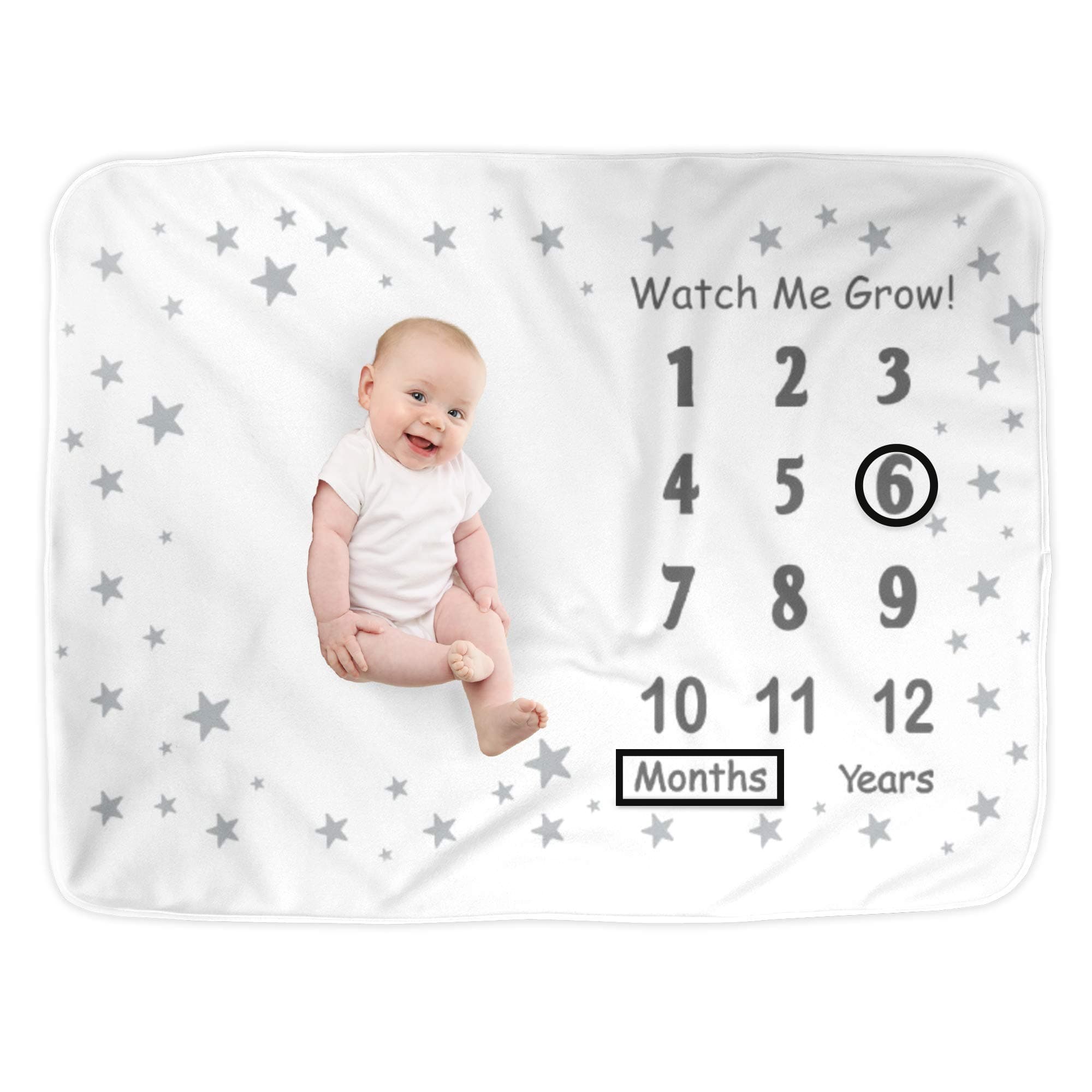Baby Milestone Blanket Track Age & Growth Baby Monthly Milestone Blanket Girl & Boy Two Bonus Felt Frames Large 60" X40” Soft Blanket Personalized Blanket Newborns Baby Pictures Anti Wrinkle
