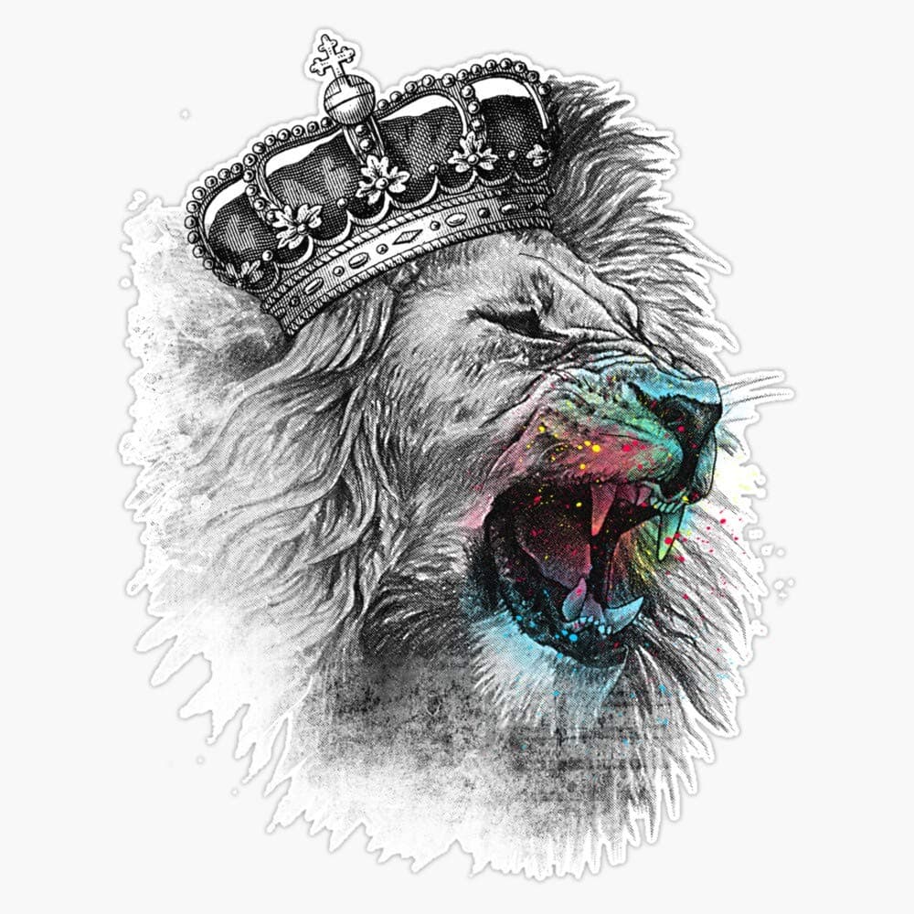 EMC Graphics King Lion Vinyl Waterproof Sticker Decal Car Laptop Wall Window Bumper Sticker 5"
