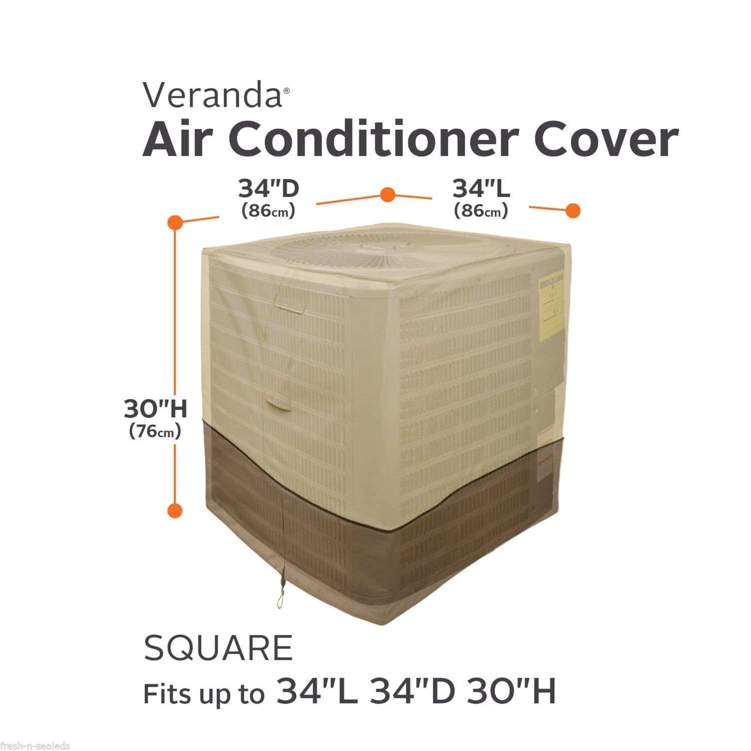 Veranda Air Conditioner AC Units Cover Square Outdoor Protect Waterproof Pebble