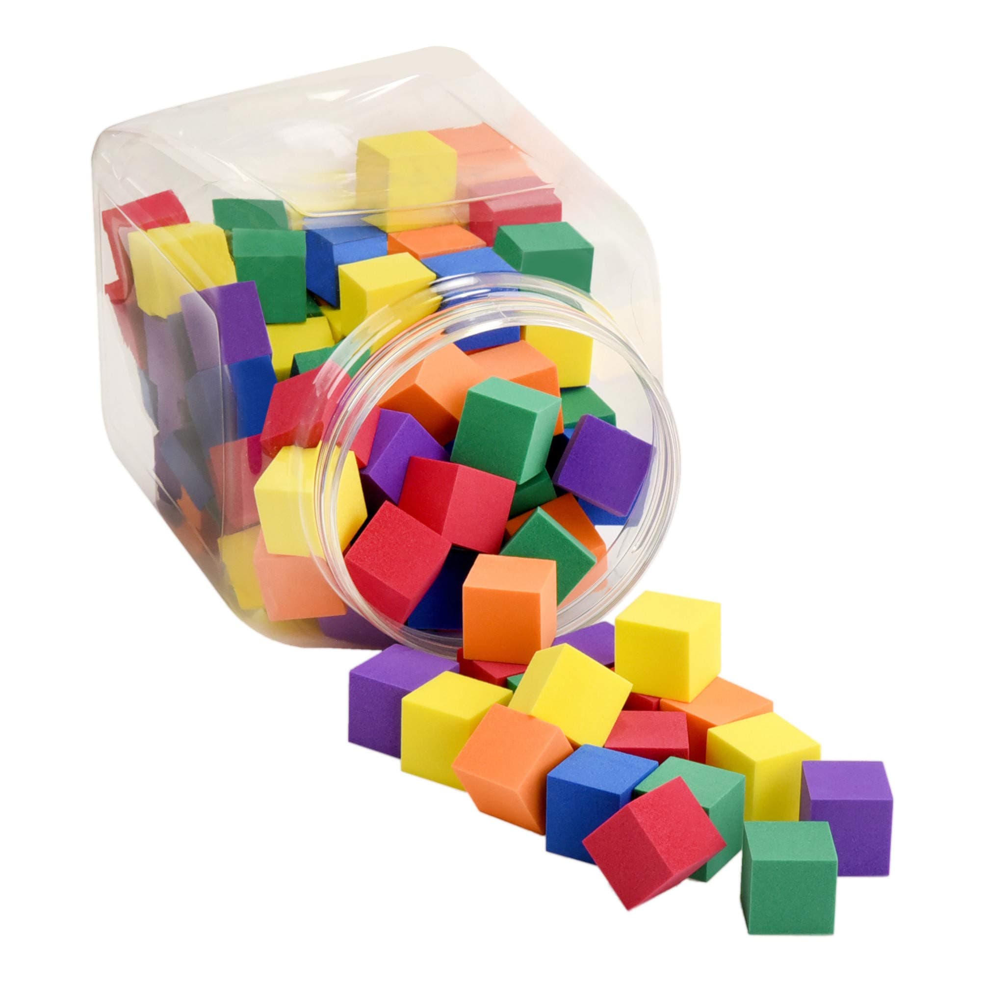 Foam Counting Color Cubes for Kids - Size of 1 Inch - Set of 120 Pieces - Made in Taiwan from Quality Foam - Soft Stacking Toy Blocks for Math and School