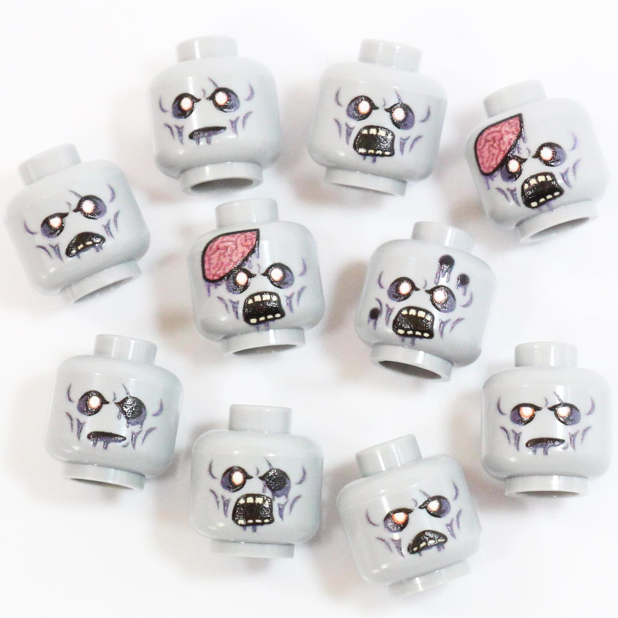 Zombie Head Pack for Minifigs