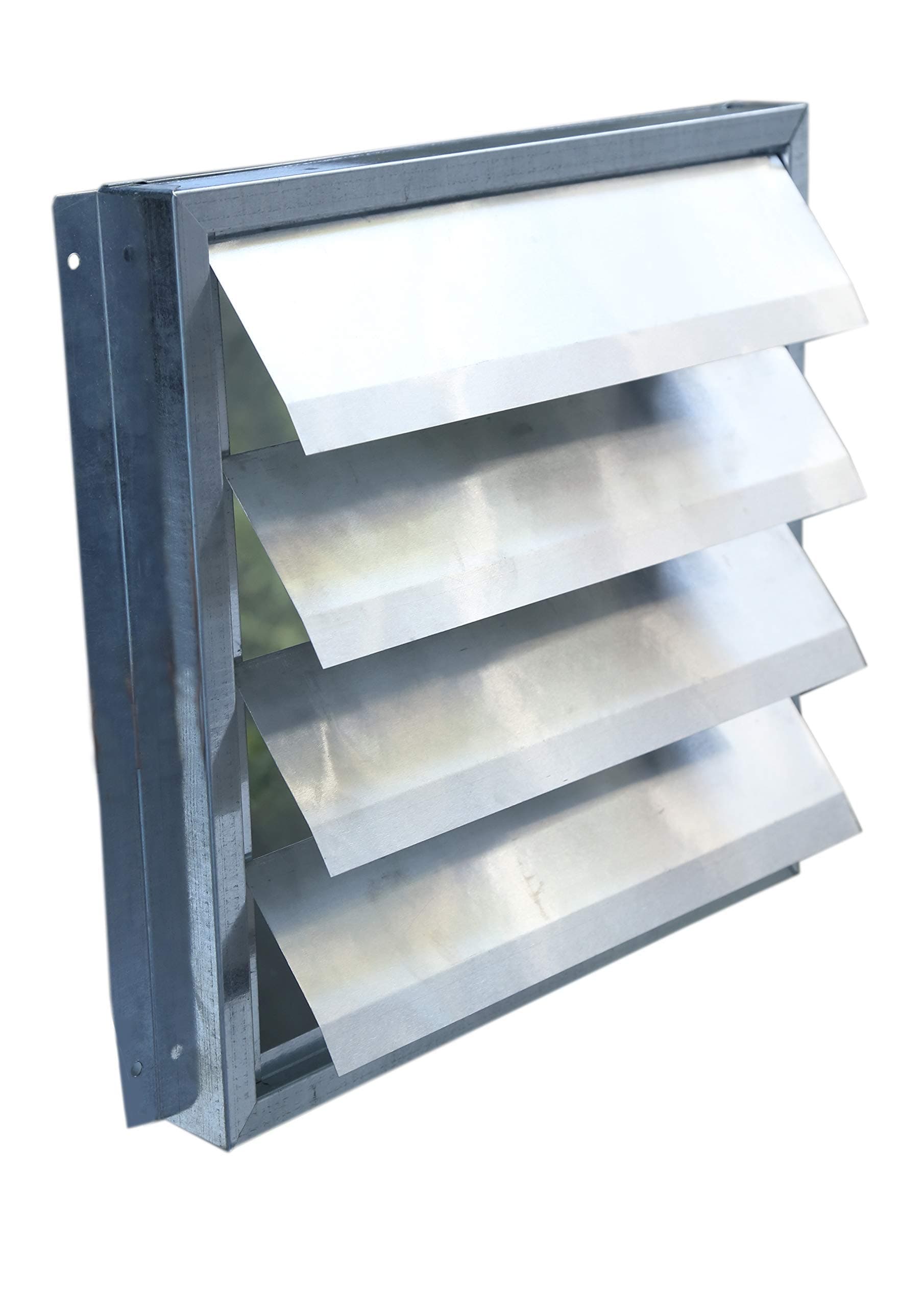 Louver Iron Shutter for Exhaust Fan 12-inch, Silver, Pack of 1