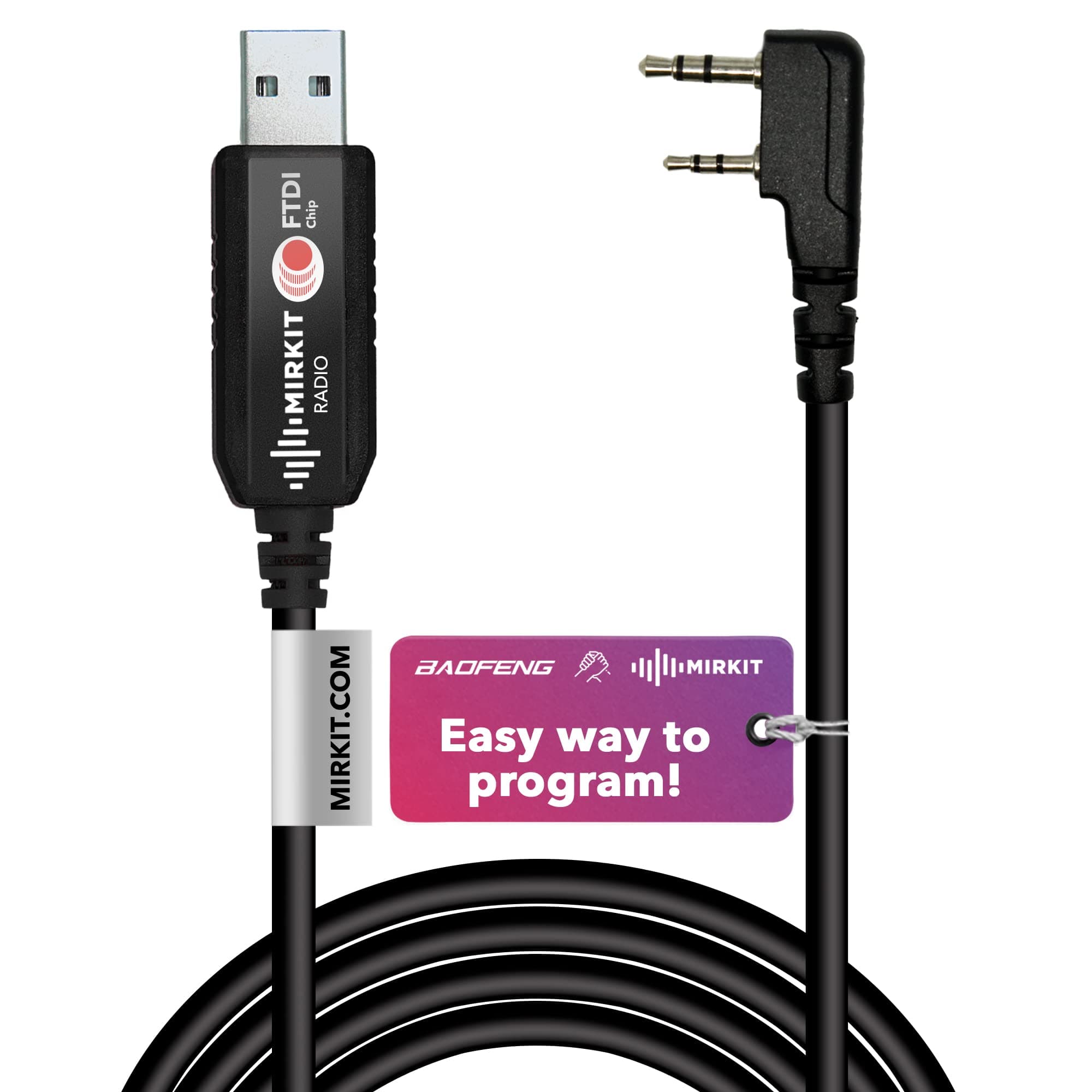 FTDI USB Baofeng Programming Cable for Flashing Ham Radios: Wouxun, Kenwood, Baofeng, Motorola, Yaesu, Retevis 100% USA Warranty MK_PRG_FTDI