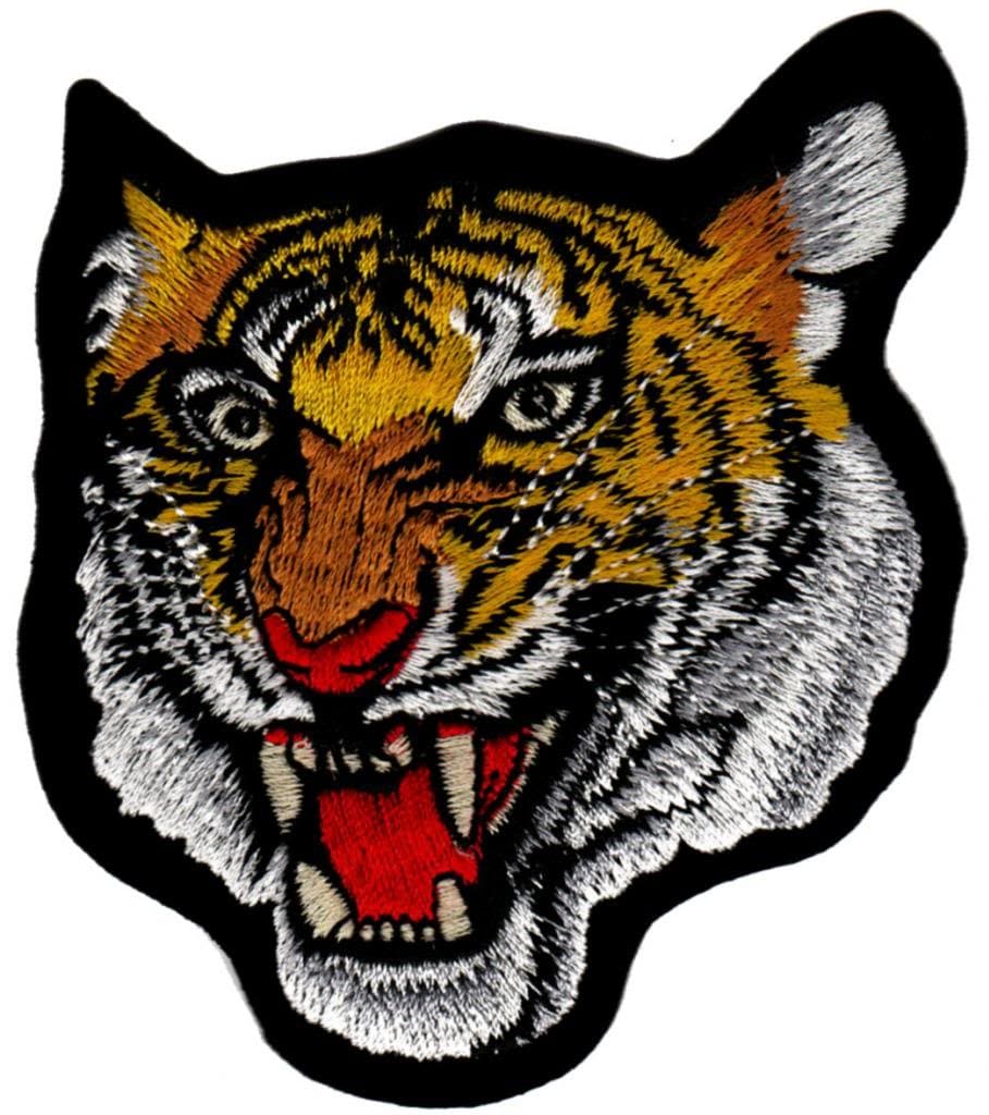 Tiger Head Embroidered Iron On Patch Applique
