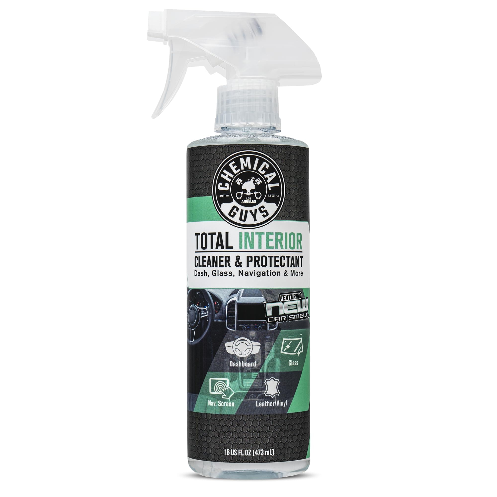Total Interior Cleaner & Protectant - New Car Scent, Car Cleaning Spray, Cleans and Protects Leather, Vinyl, Plastic, Rubber, and Glass, Safe for Trucks, SUVs, Jeeps, RVs & More - 16 oz