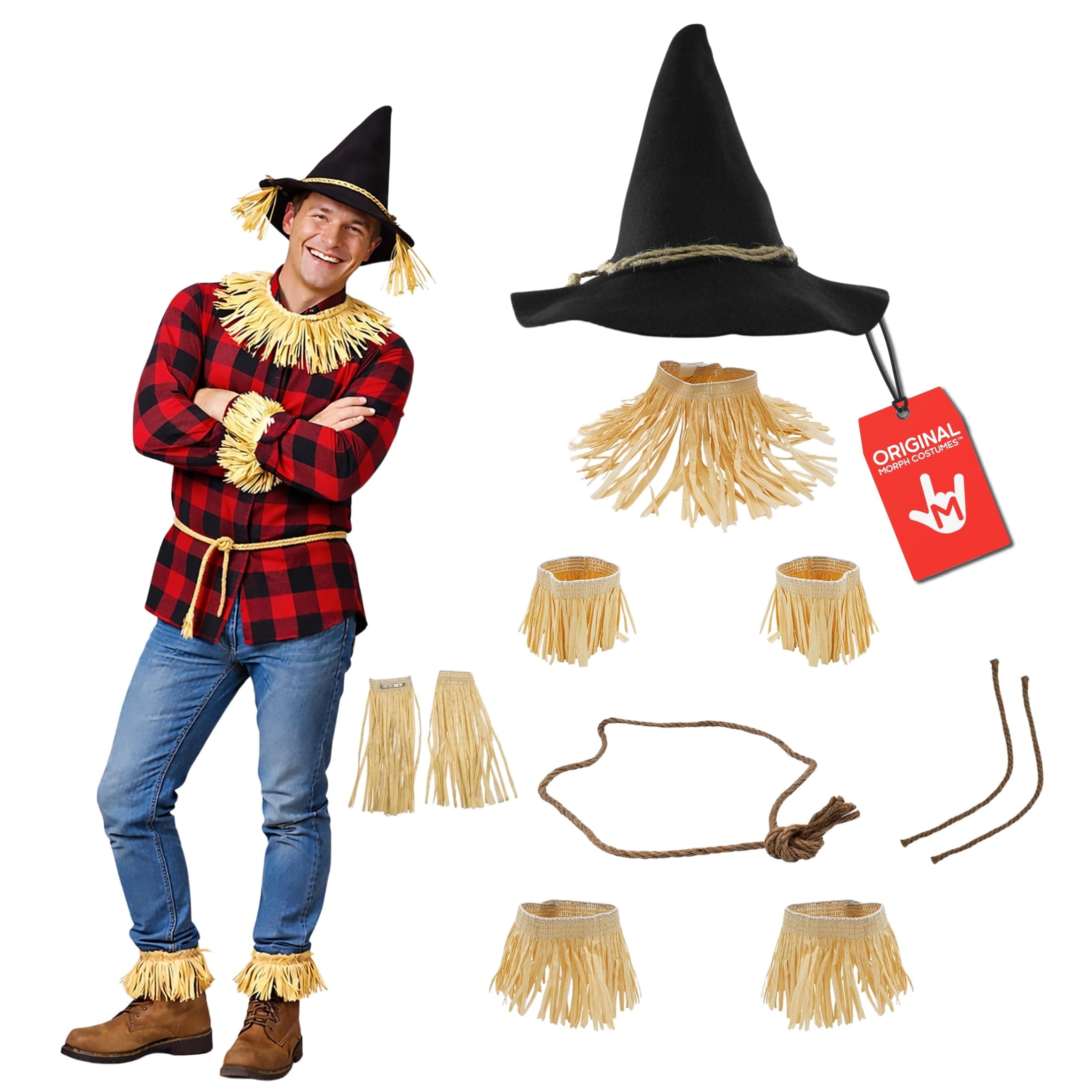 Morph Wizard Felt Hat Witch Sorcerer Hats Adult Costume Scarecrow Accessory for Halloween