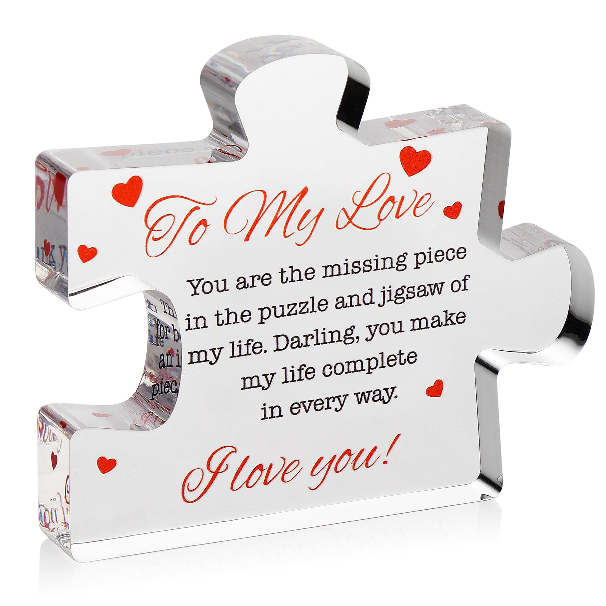 I Love You Gifts for Her, Him - to My Love Acrylic Block Puzzle Paperweights 4.1 x 3.5 inch - I Love You Gifts for Men, Women - Birthday, Anniversary, Valentine's Gift for Husband, Wife, Boyfriend