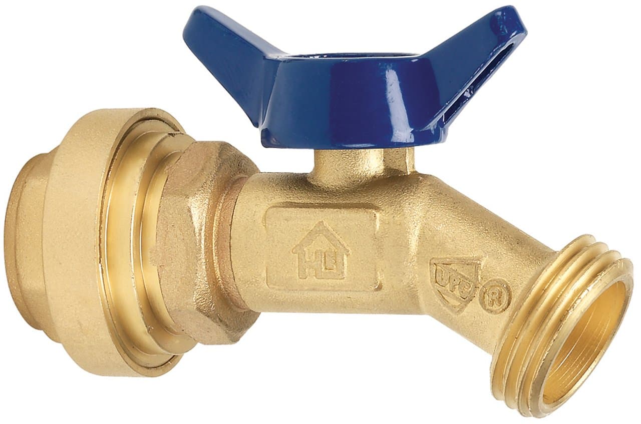 GripWerks P183-8-34 Push-Fit Hose Bibb Valve, 3/4-Inch, Brass