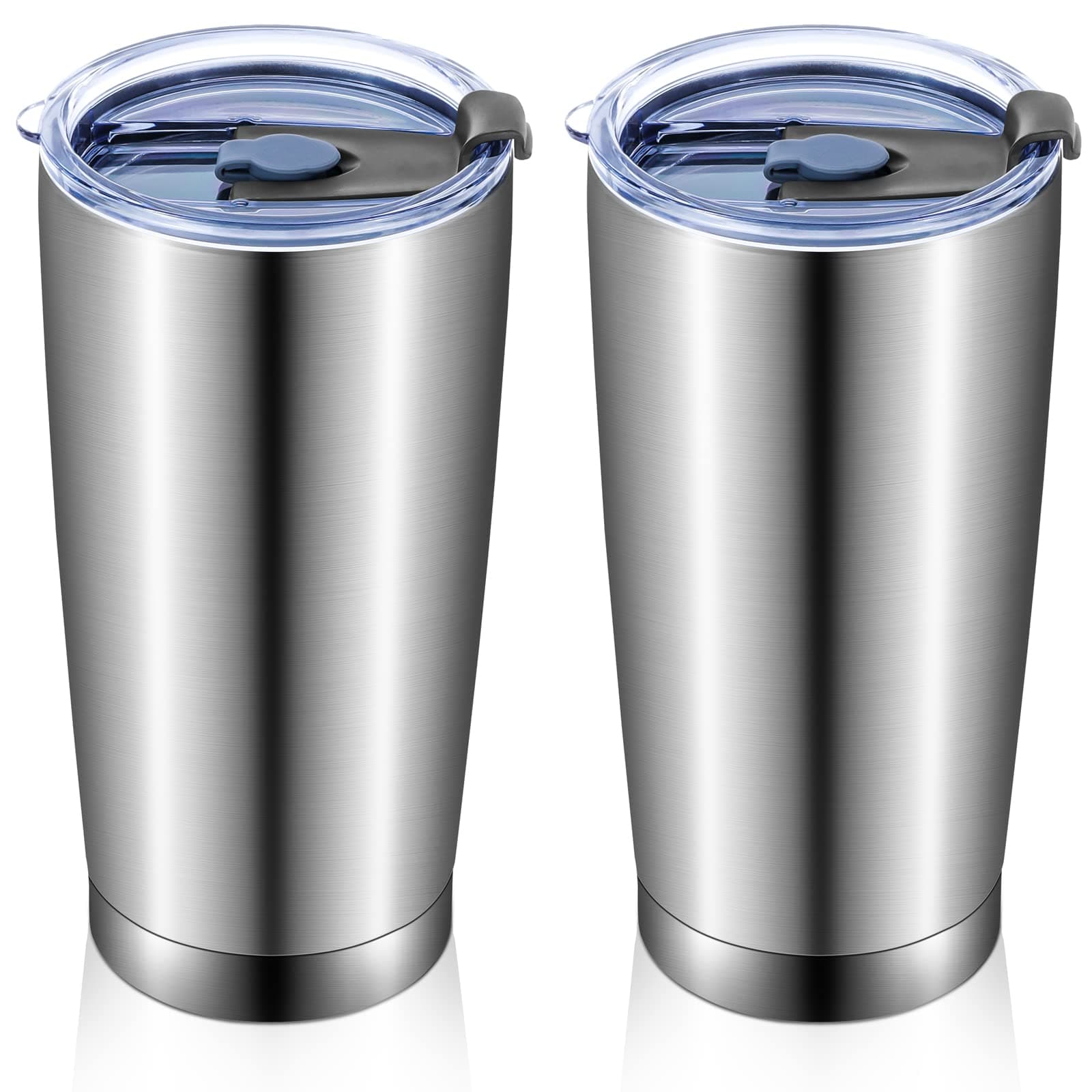 Docik 20 Oz Tumbler with Spill Proof Lid, Stainless Steel Double Wall Vacuum Insulated Travel Mug Coffee Tumbler Cup, for Cold and Hot Drinks, 2 Pack