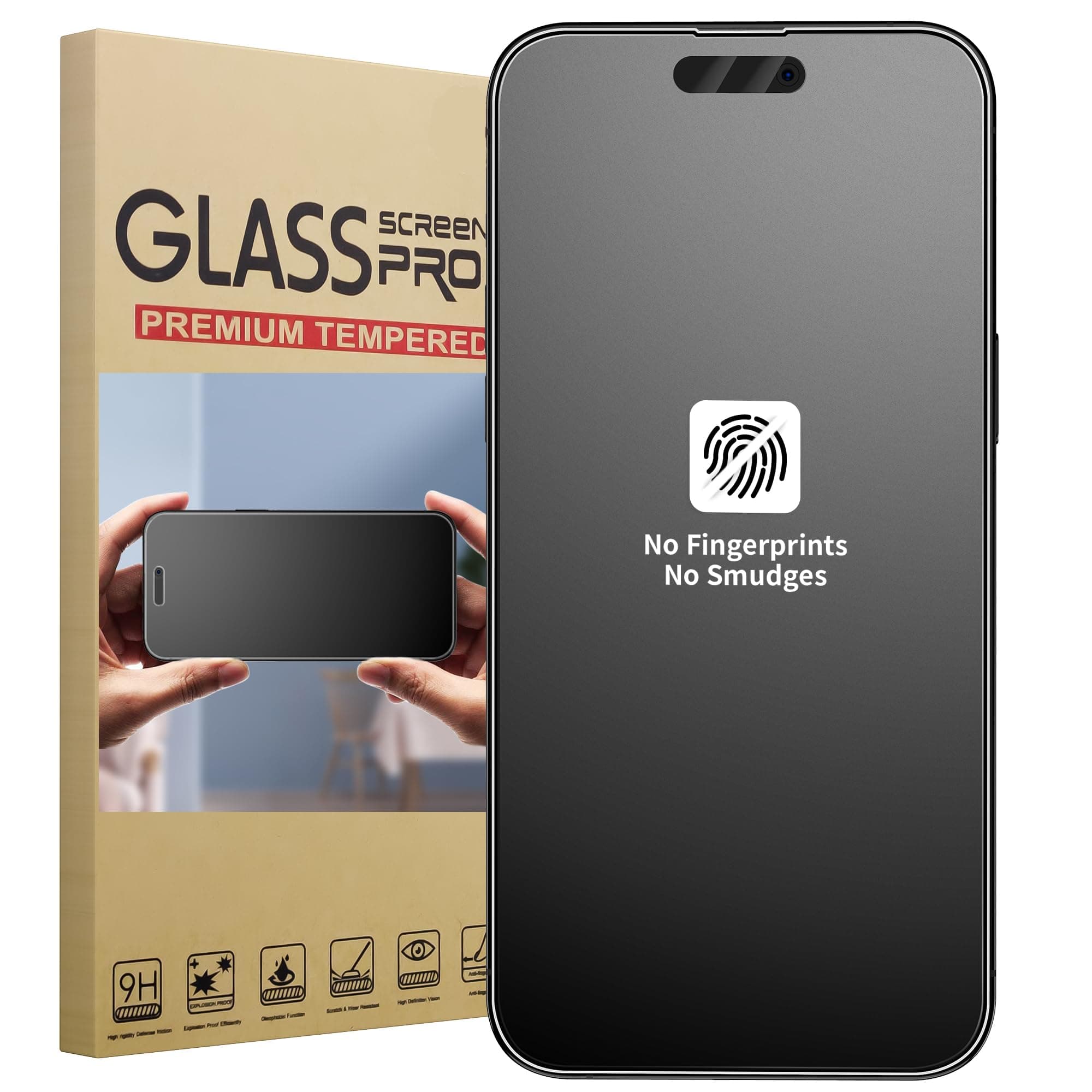 KinmieeMatte Screen Protector for iPhone 15 Pro Max [6.7 inch] Anti-Glare & Anti-Fingerprint Tempered Glass - Smooth as Silk