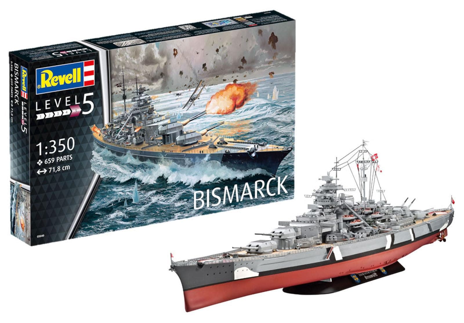 Revell 05040 Bismarck 1:350 Scale Unbuilt/Unpainted Plastic Model Kit