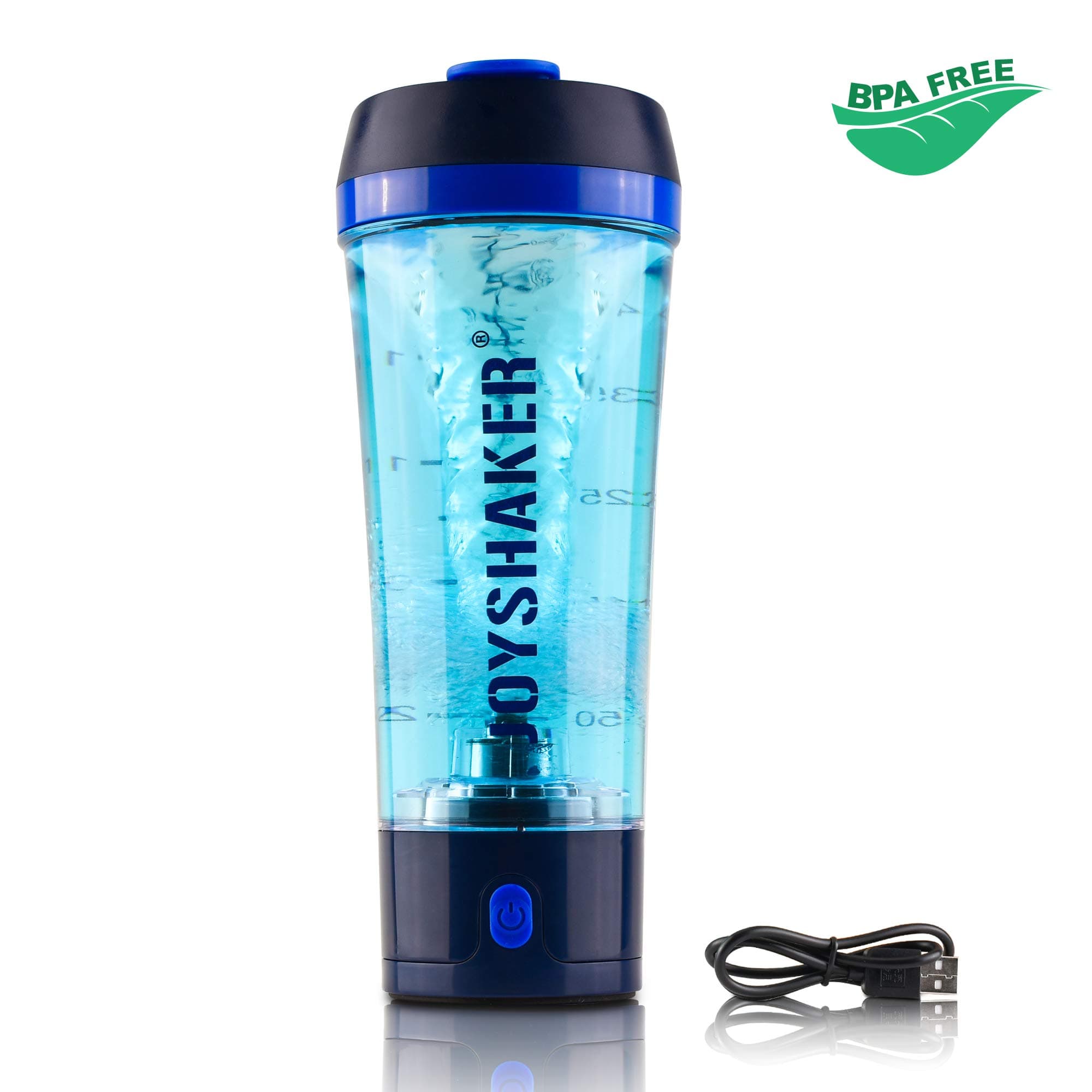JOYSHAKER Stylish Electric Shaker Bottle - Smart Automatic Shaker Mixer with Rechargeable Electric USB for Easily Make a Variety of Drinks - Removable and Easy to Clean Protein Shaker Bottle (Blue)