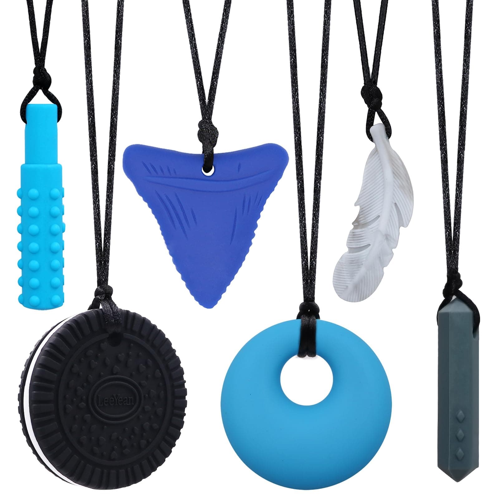 Chew Necklaces for Sensory Kids, Sensory Toys for Kids with Autism, ADHD, SPD, Chewing, Autism Sensory Products Reduce Adult Anxiety Fidgeting