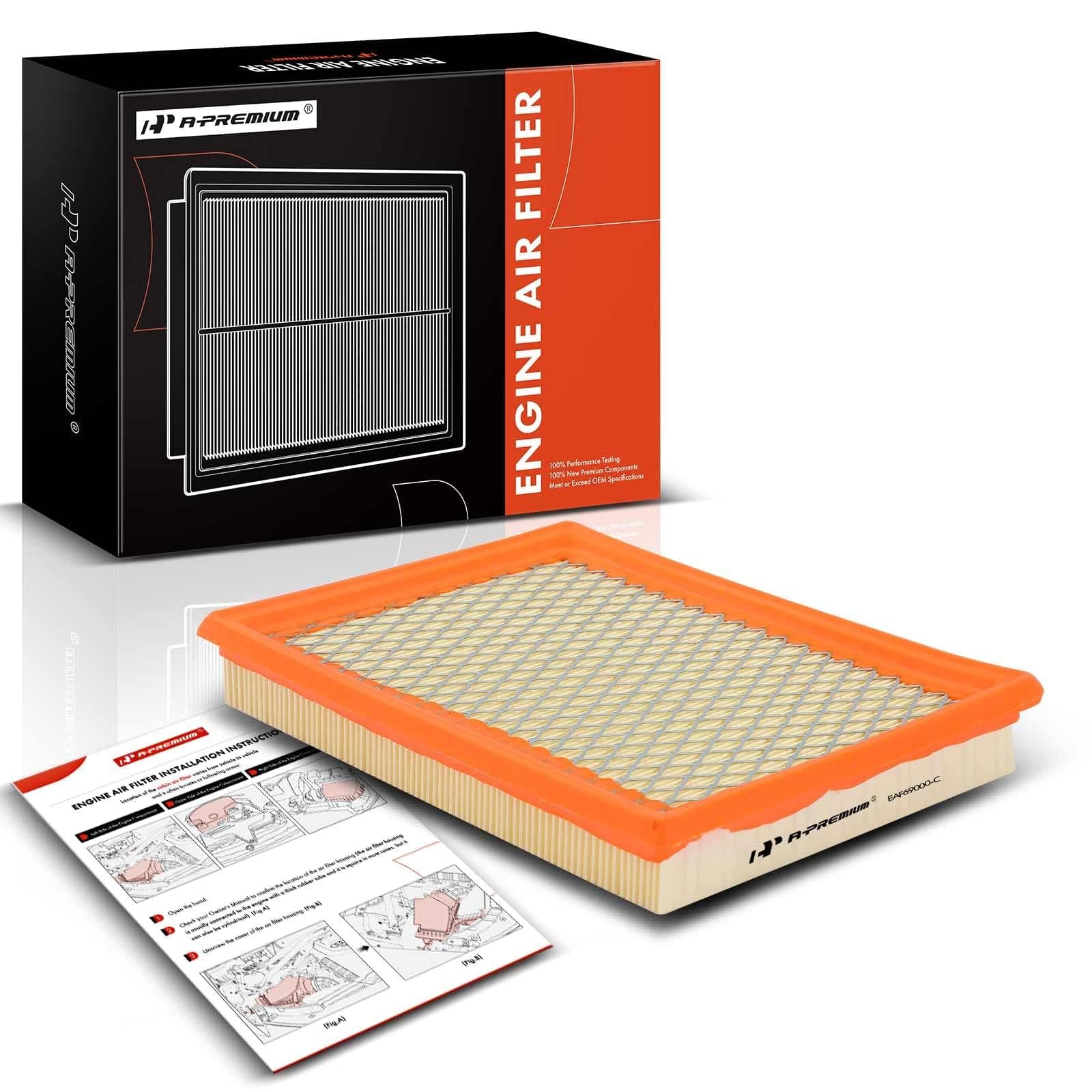 A-Premium Engine Air Filter Compatible with Nissan & Infinit Models - Rogue, Sentra, 300ZX, Juke, FX35, FX37, FX50, M56, Q50, Q60, Q70, Q70L, QX70