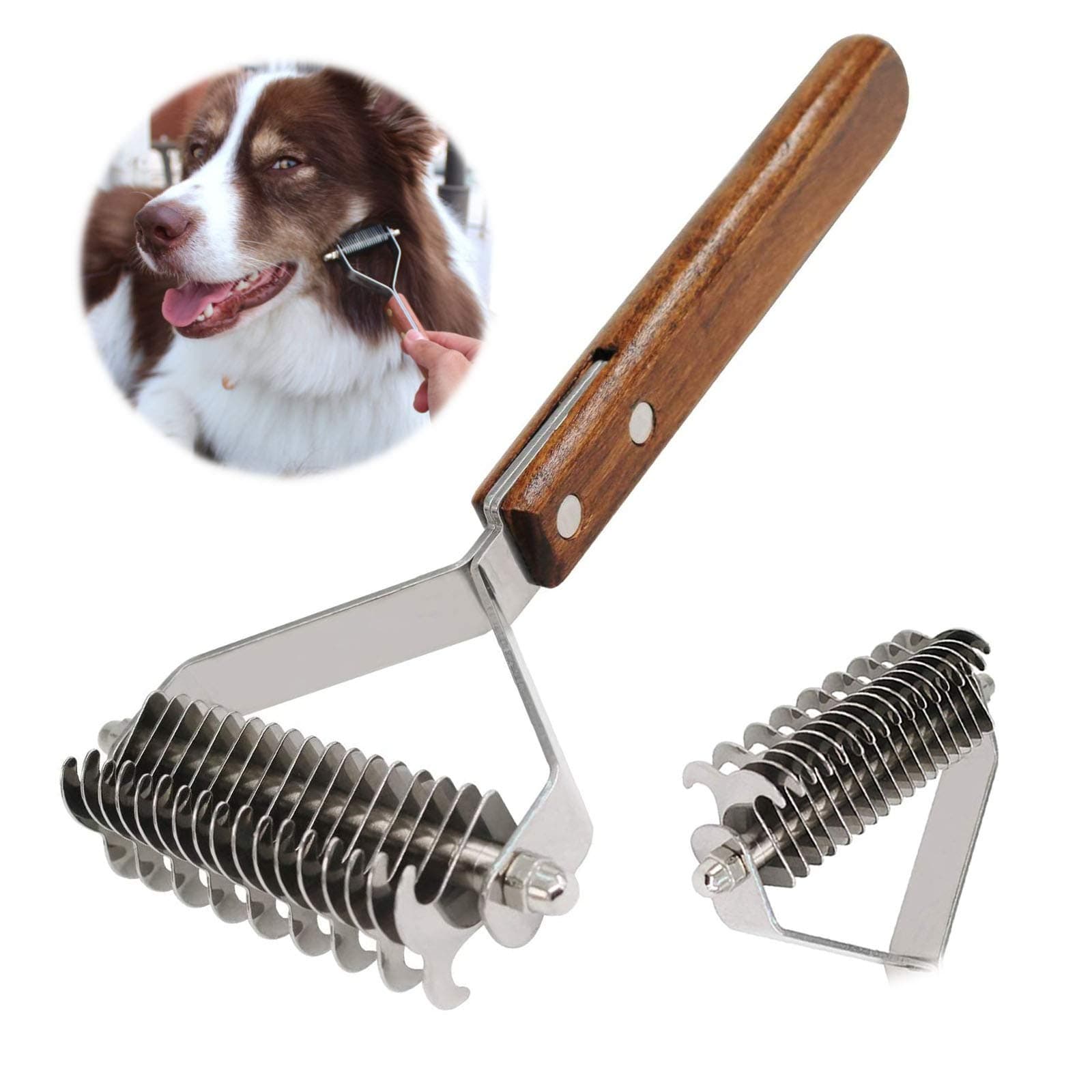 Aidiyapet Undercoat Brush for Dogs, Cats, Dog Brush & Cat Brush for Long Hair, Coat King of the Trimming Curry Comb, Pet Undercoat Care Comb for Dogs, for Grooming and Grooming (DUAL)