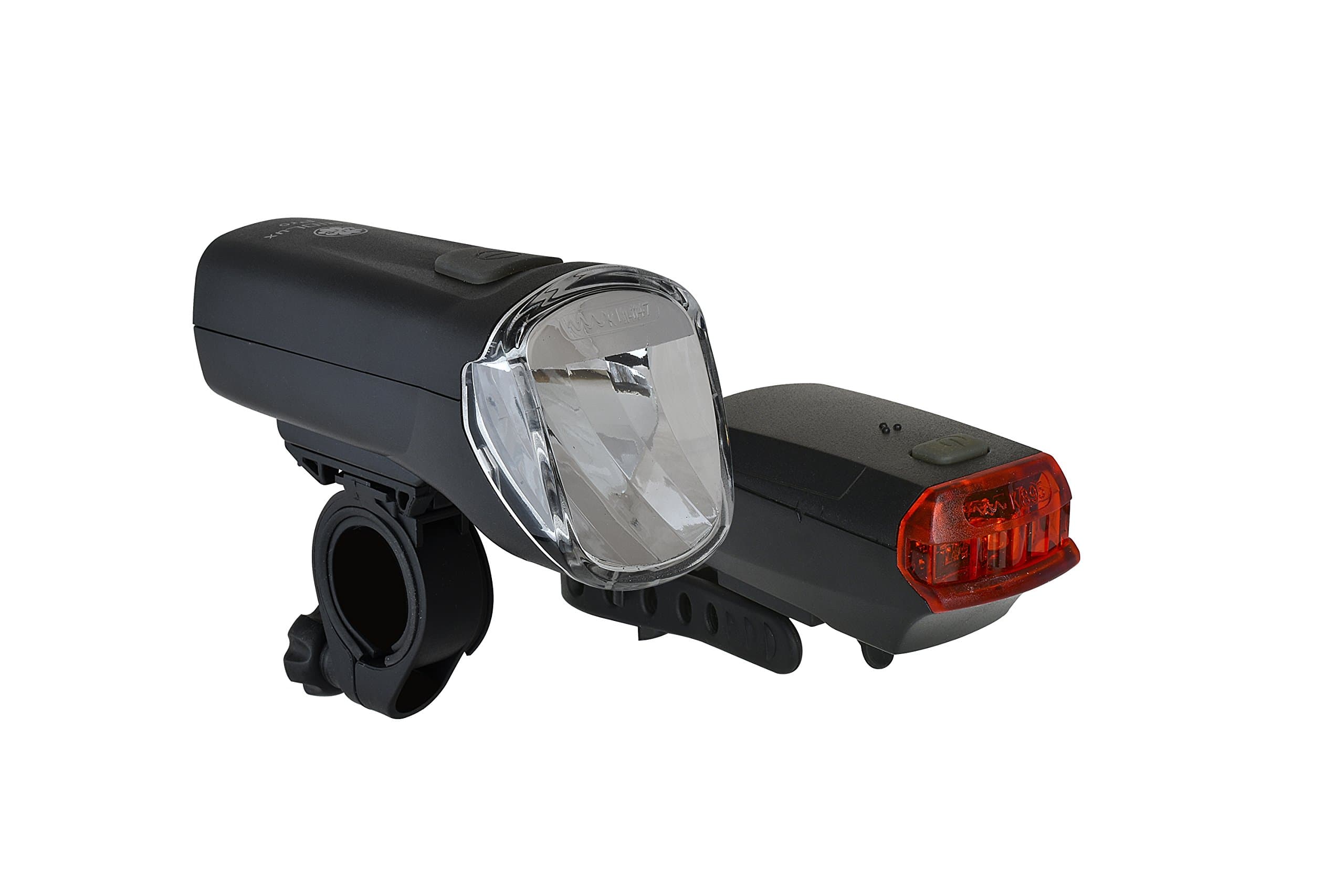 Büchel 51125480 Battery-Operated Light Set 60 Lux LED TrioLux Pro with Rear Light, Approved by the German Road Traffic Licensing Regulation (StVZO), for All Bicycles, Black