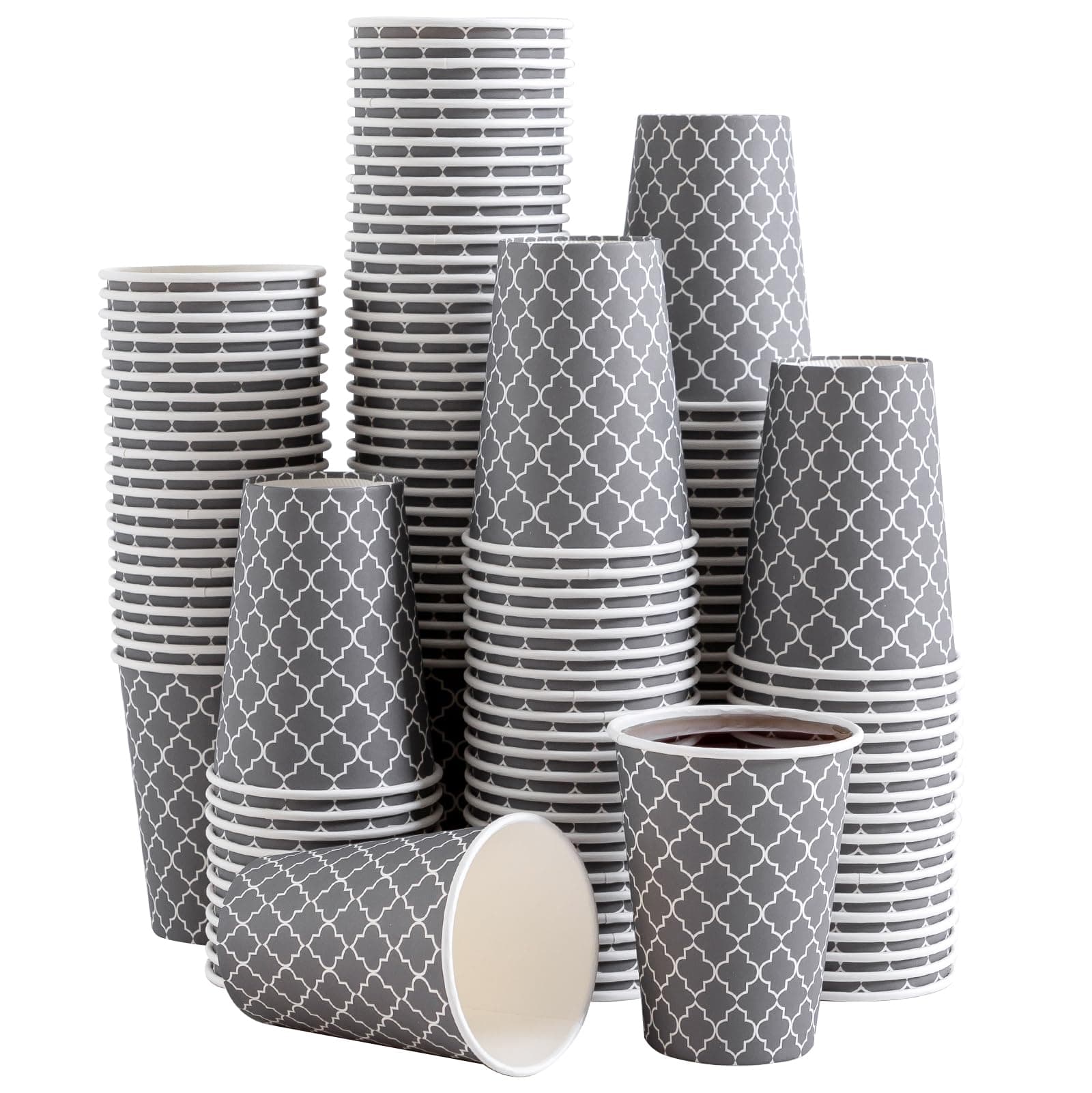 Lamosi Coffee Cups 12 oz 180 Pack, Disposable Paper Coffee Cups, Disposable Cups,12 oz Hot Cup,12oz Paper Insulated Cup for Cold Hot Drinks (No Lids)