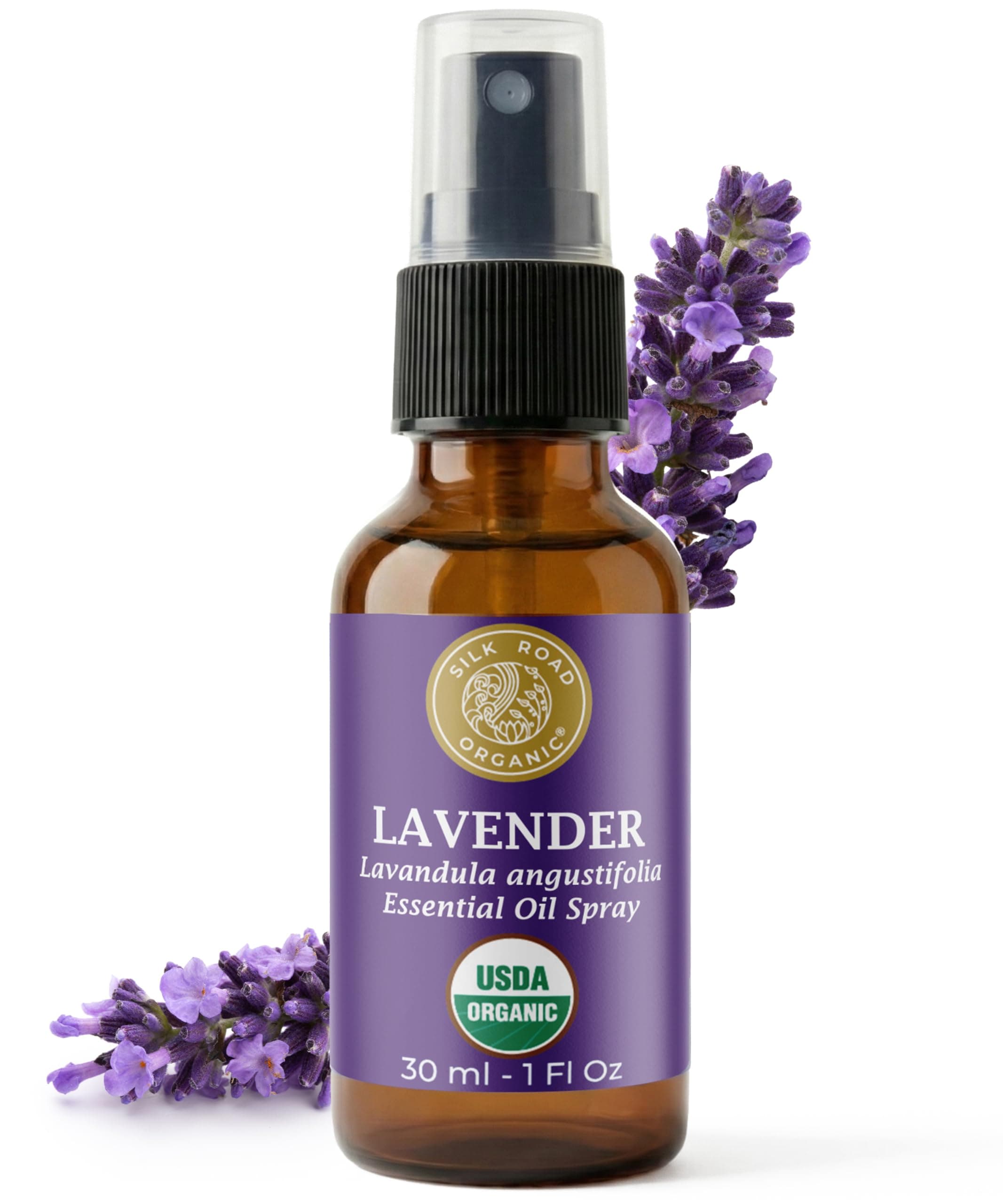 Lavender Essential Oil Spray, Lavandula Angustifolia, 100% Pure USDA Certified Aromatherapy for Calming, Relaxation & Skin – 1 oz Spray - Always Pure, Always Organic