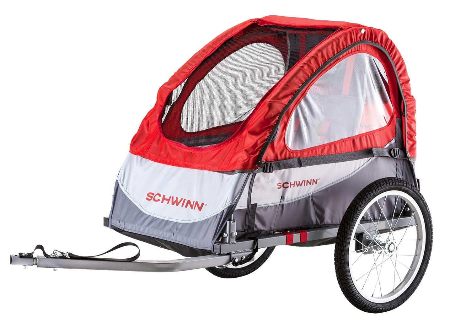 Trailblazer Plus Kids Bike Trailer, Single Seat, Universal Coupler, Folding Frame, Quick-Release Wheels, Canopy with Bug Screen and Weather Shield, Schwinn Bike Trailer for Kids