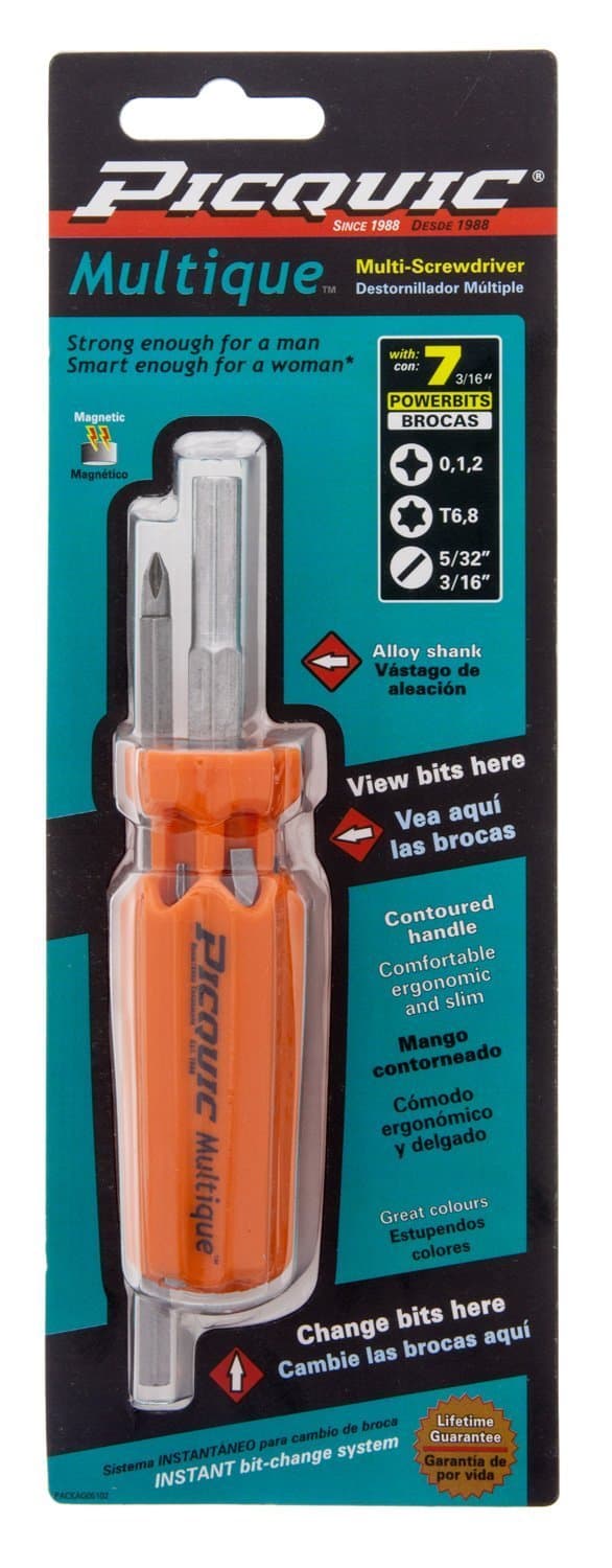 Multique Compact Multi-bit Screwdriver (colors may vary)