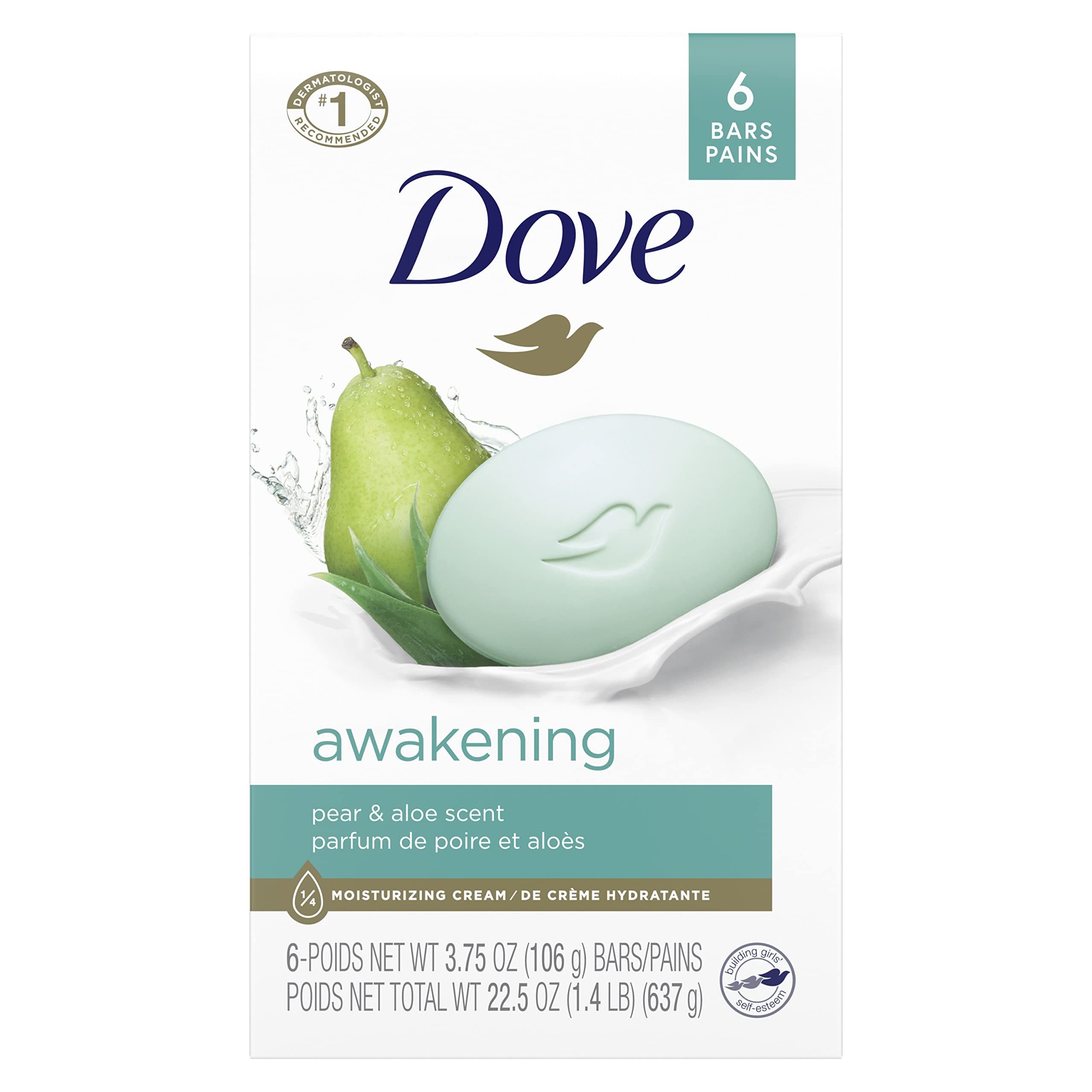 Dove Beauty bar soap pack of 6 (Pear and Aloe Vera)