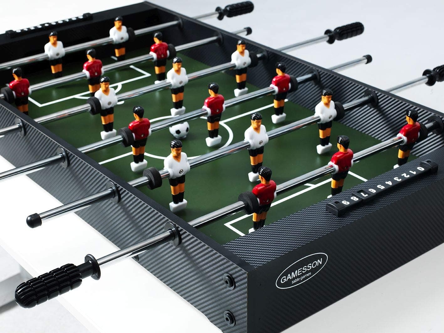 Striker II Table Top Football Game - 91.5x49.5x10.5cm | Alloy Steel Construction | Includes Scorers & Balls | Portable Design for Home Foosball Play | Take the Competition Anywhere