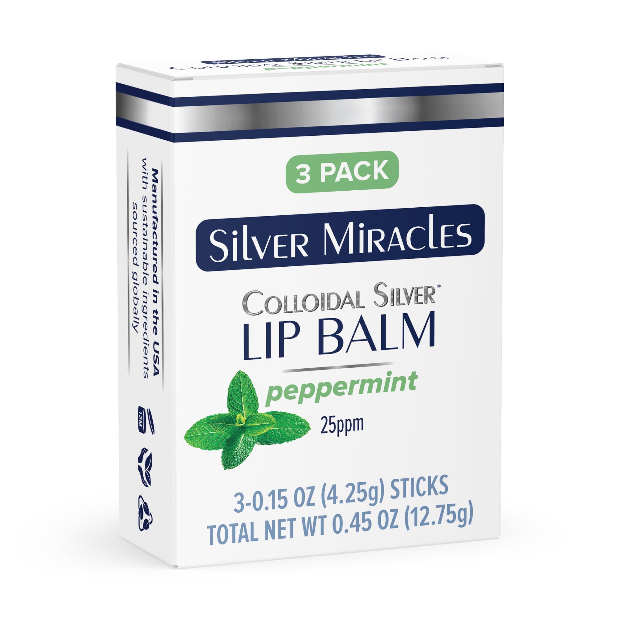Colloidal Silver Lip Balm - TUBE - 3 Pack