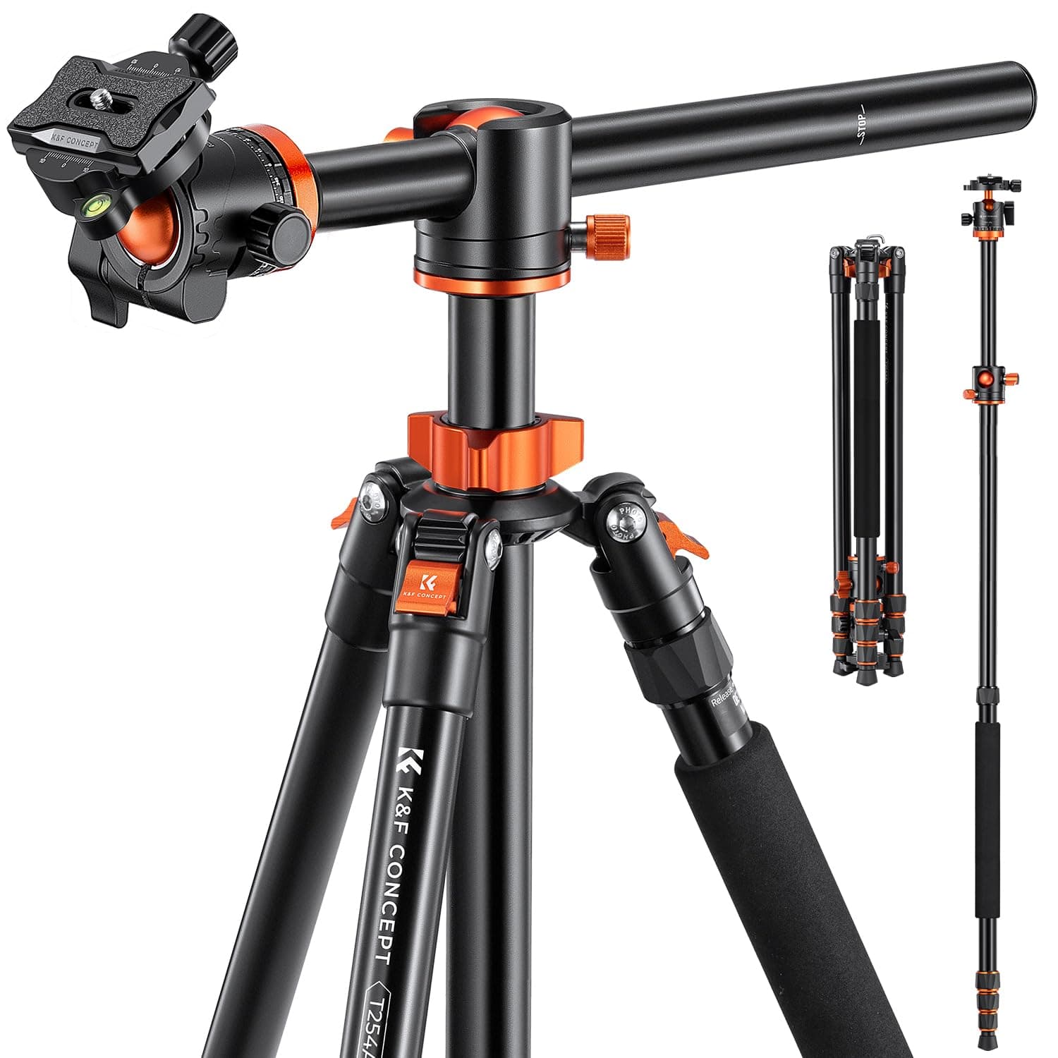 94 Inch Camera Tripods 4 Section Ultra High Aluminum Professional Detachable Monopod Tripod with 360 Degree Ball Head Quick Release Plate for DSLR SLR Cameras T254A8+BH-28L (SA254T1)