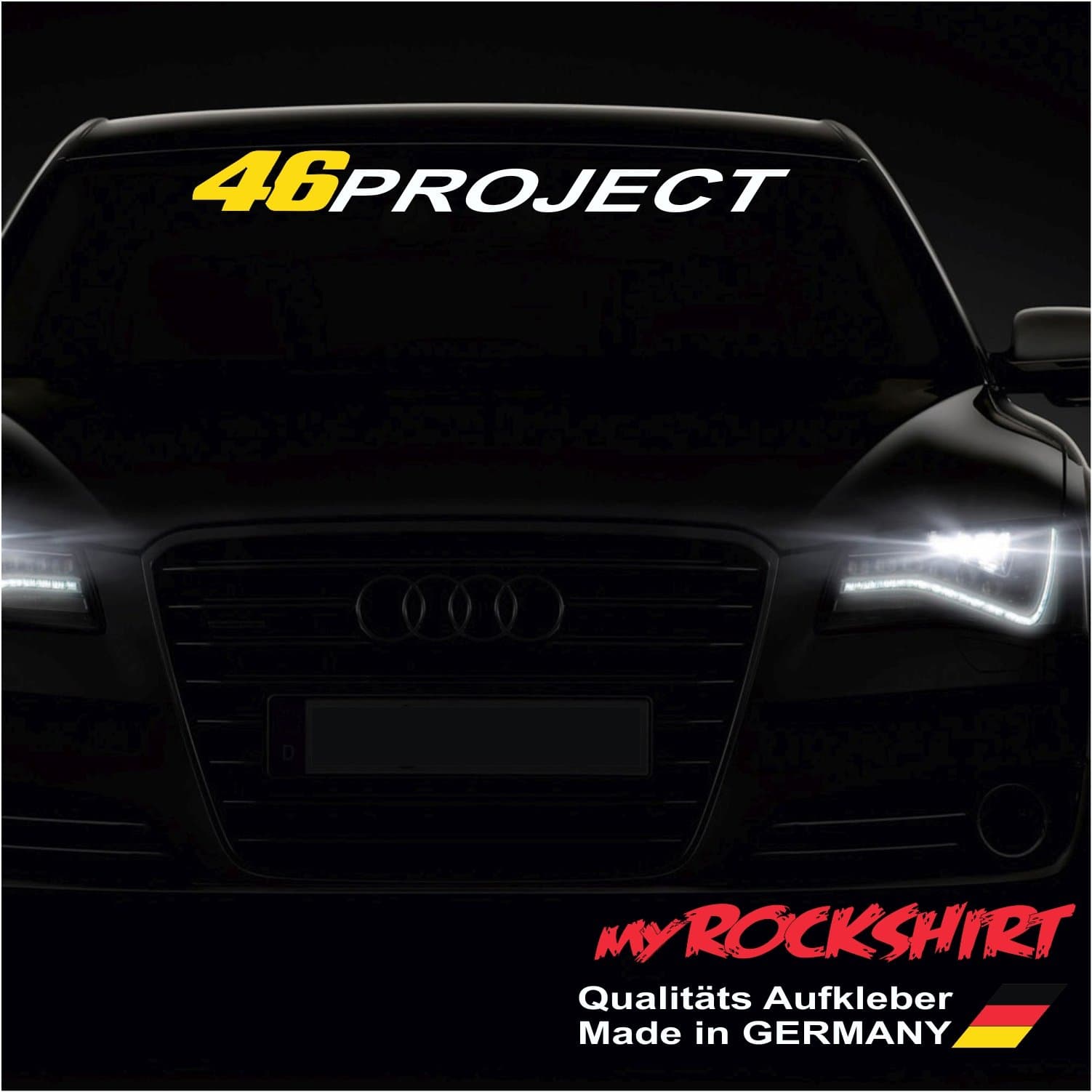 'High Quality "VR 46 Racing Stickers Set – Project Rossi" 100 cm wide + Bonus Test Sticker ESTREL Lina "Lucky Star®, Printed in German) by German Myrockshirt/Supplied Within 48 Hours, ensures with Tracking Number in a Sturdy Cardboard Postal Boxes/Mail Bag Car Washes, Professional Quality